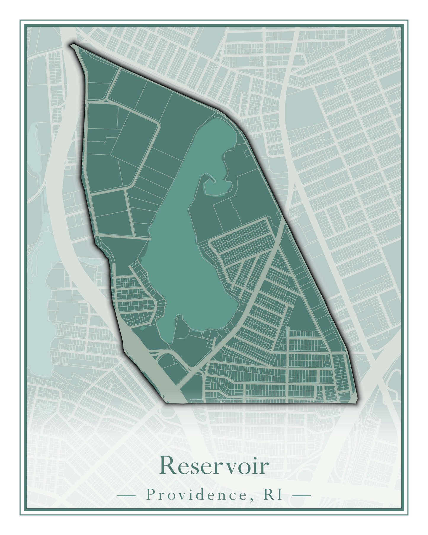 Providence Neighborhoods - Street Map (Mount Hope - Reservoir)