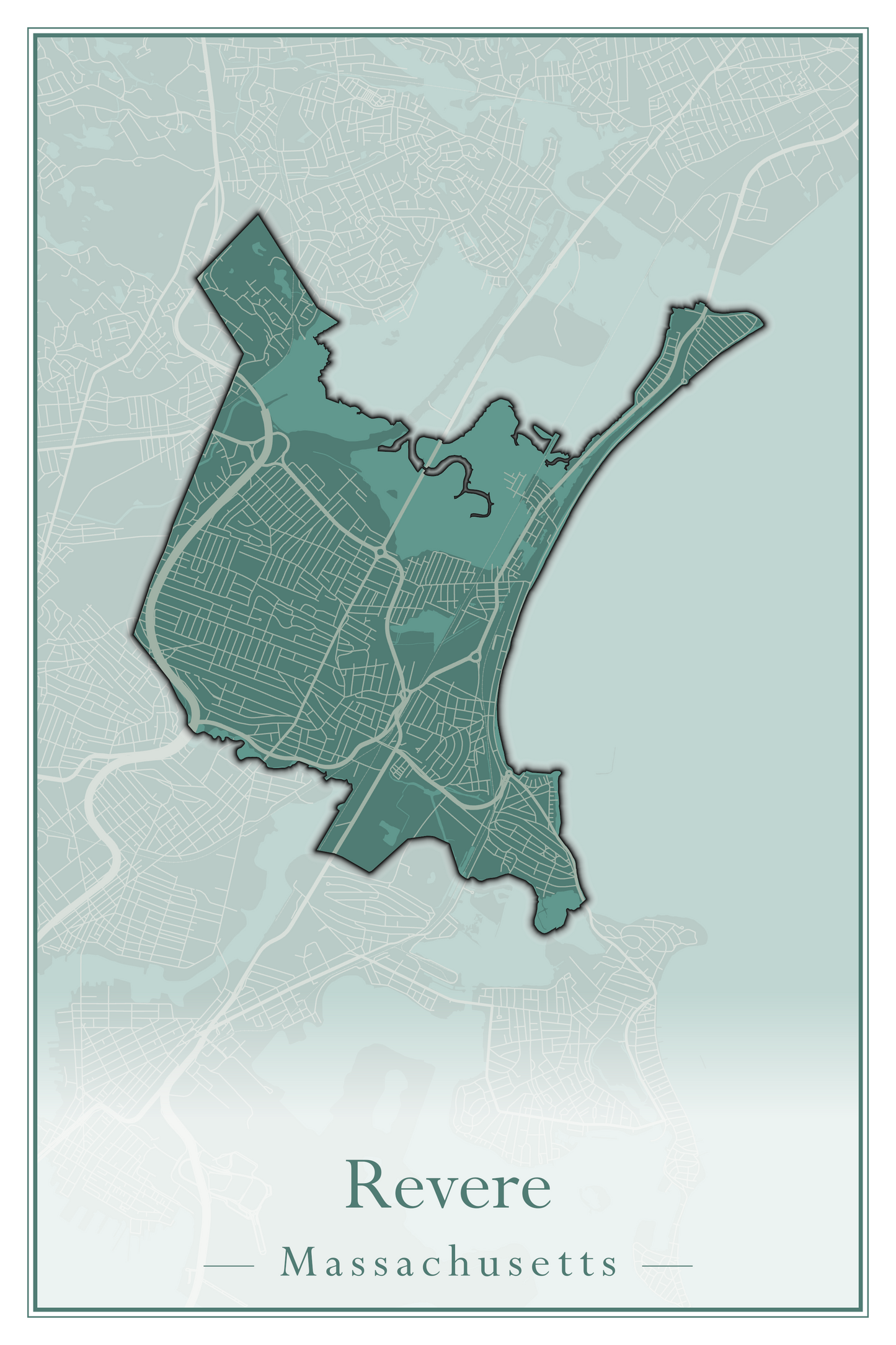 Massachusetts Towns - Street Map (Raynham - Revere)