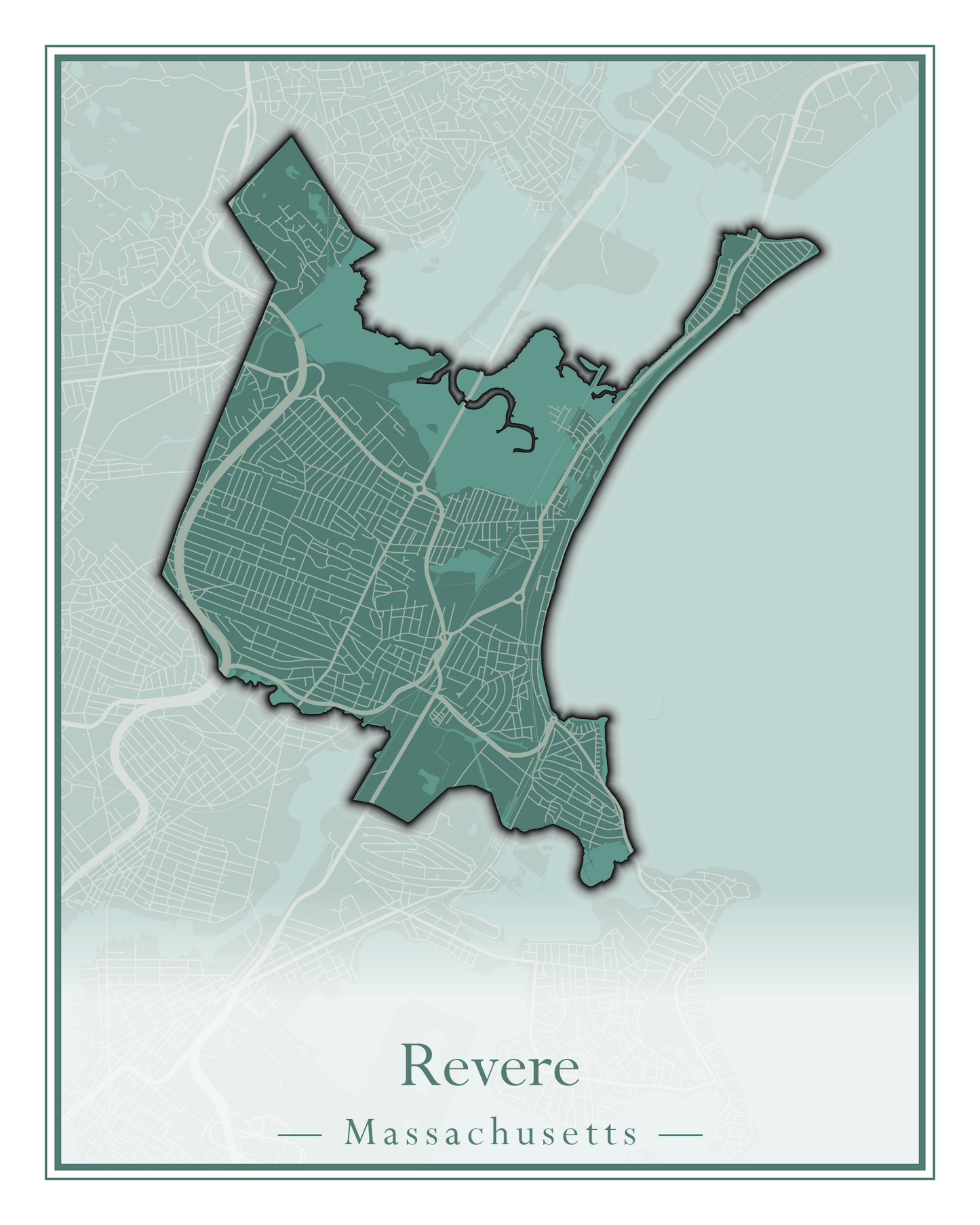 Massachusetts Towns - Street Map (Raynham - Revere)