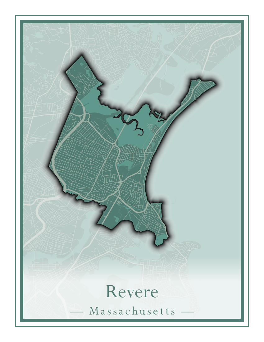 Massachusetts Towns - Street Map (Raynham - Revere)