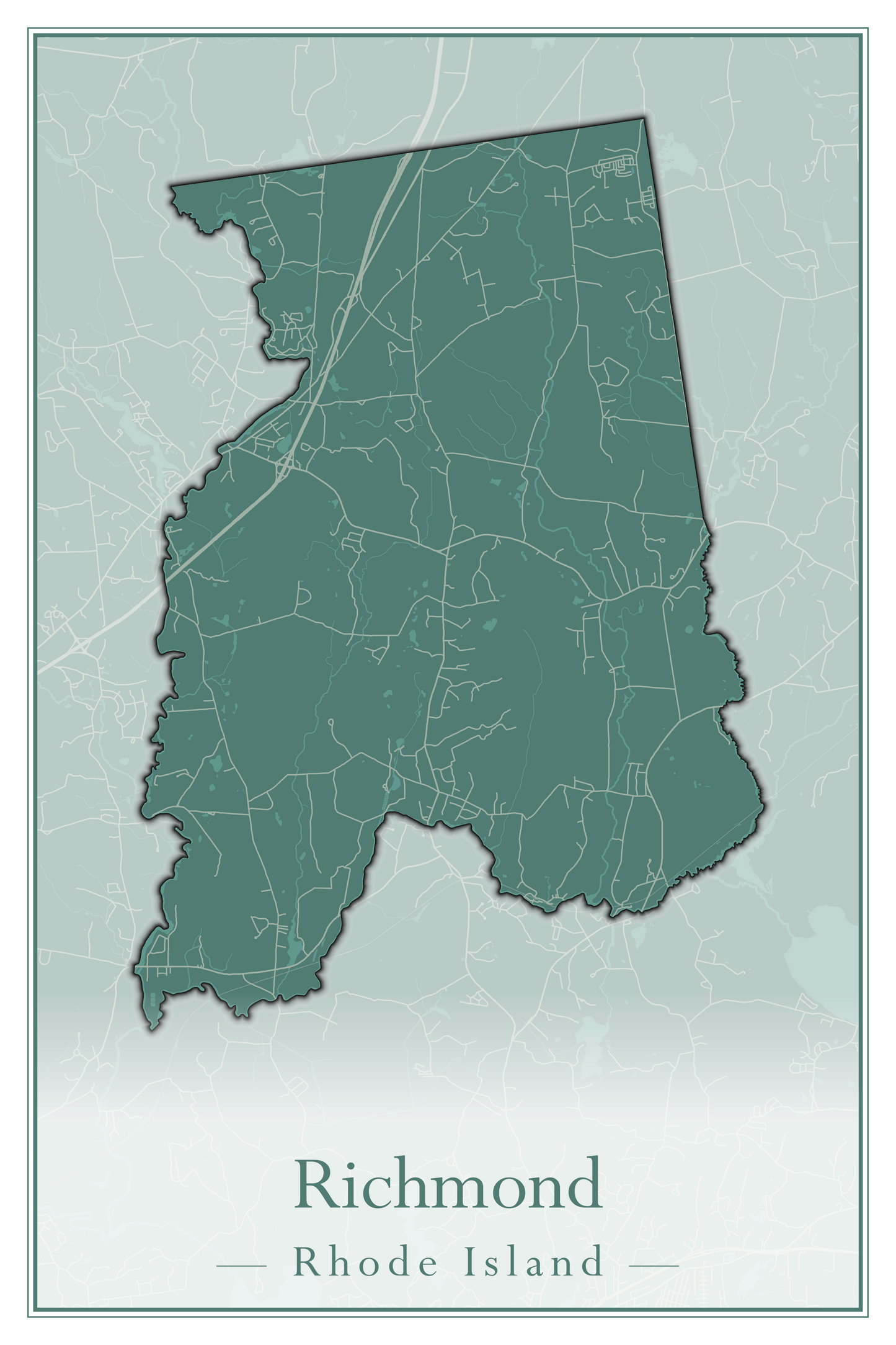 Rhode Island Towns - Street Map (Richmond - South Kingstown)