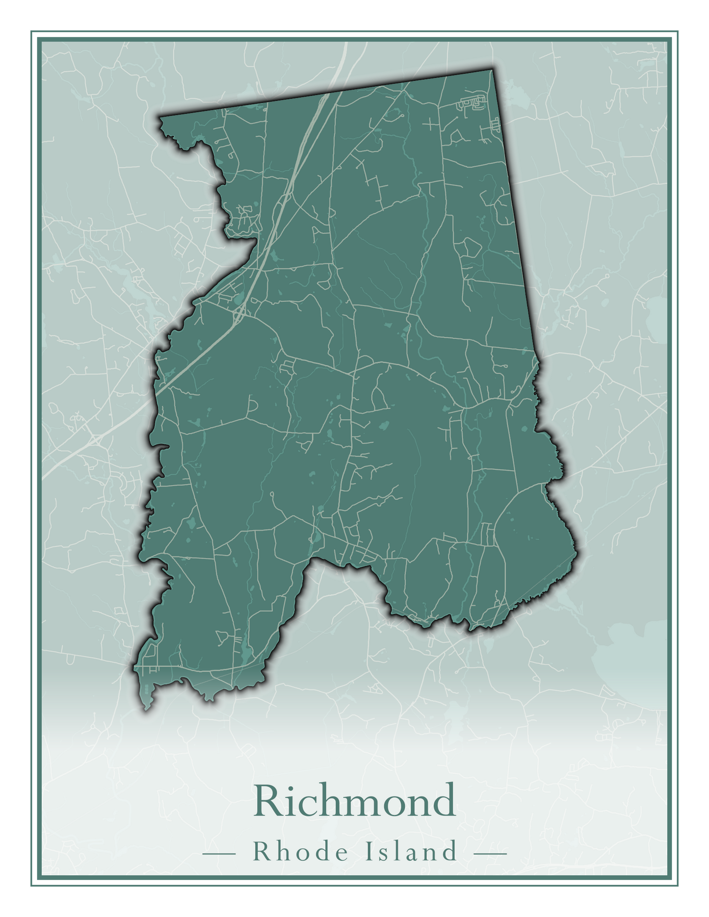 Rhode Island Towns - Street Map (Richmond - South Kingstown)