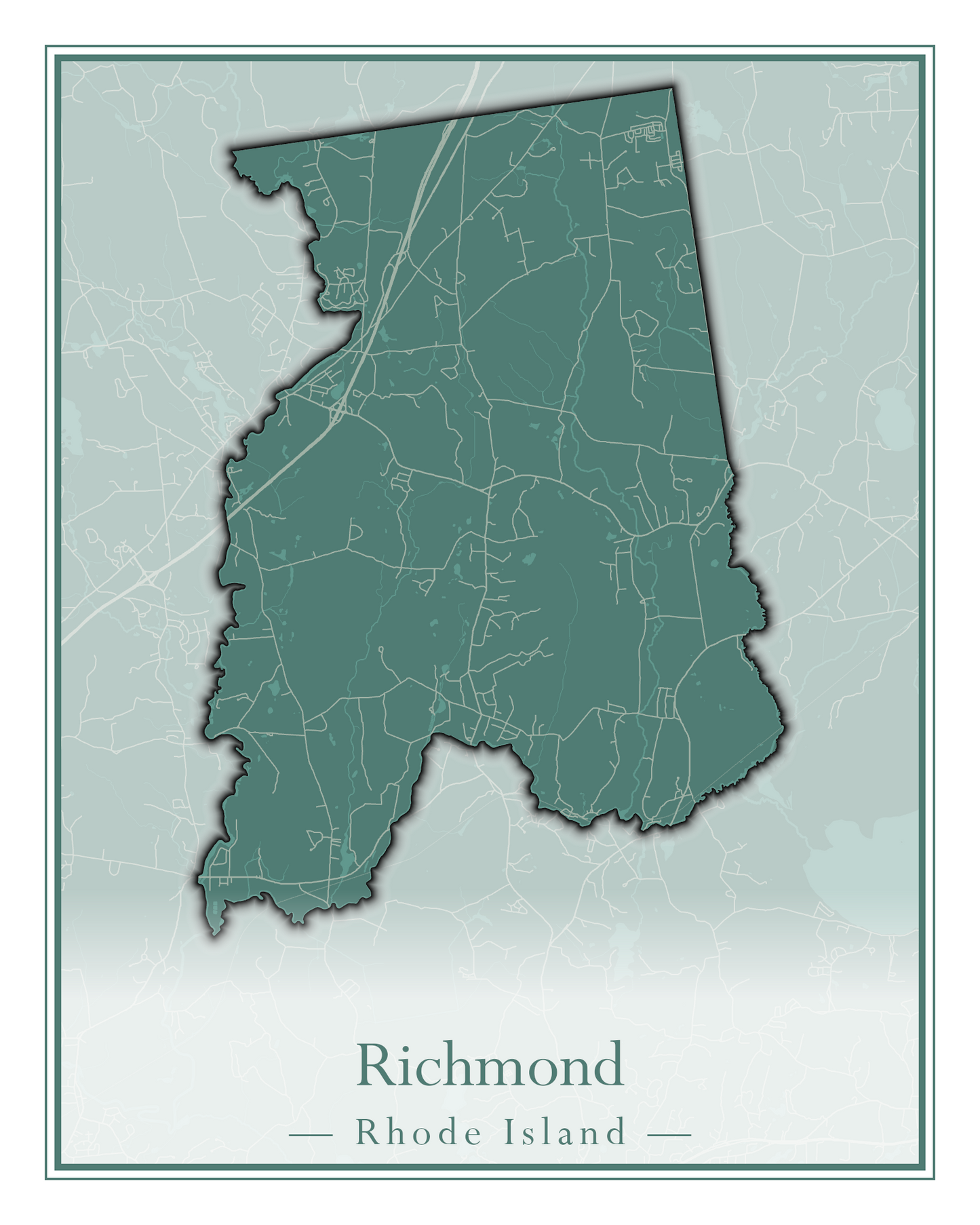 Rhode Island Towns - Street Map (Richmond - South Kingstown)