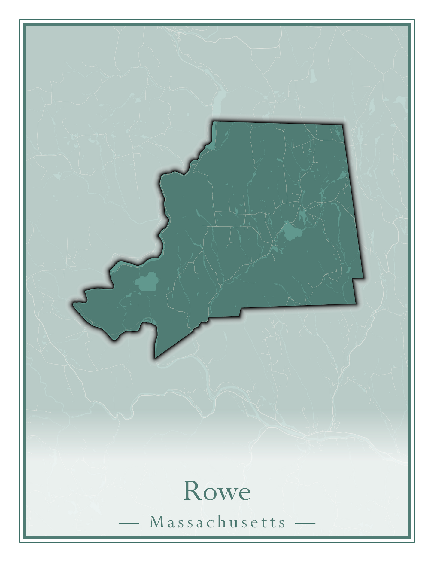 Massachusetts Towns - Street Map (Rowe - Russell)