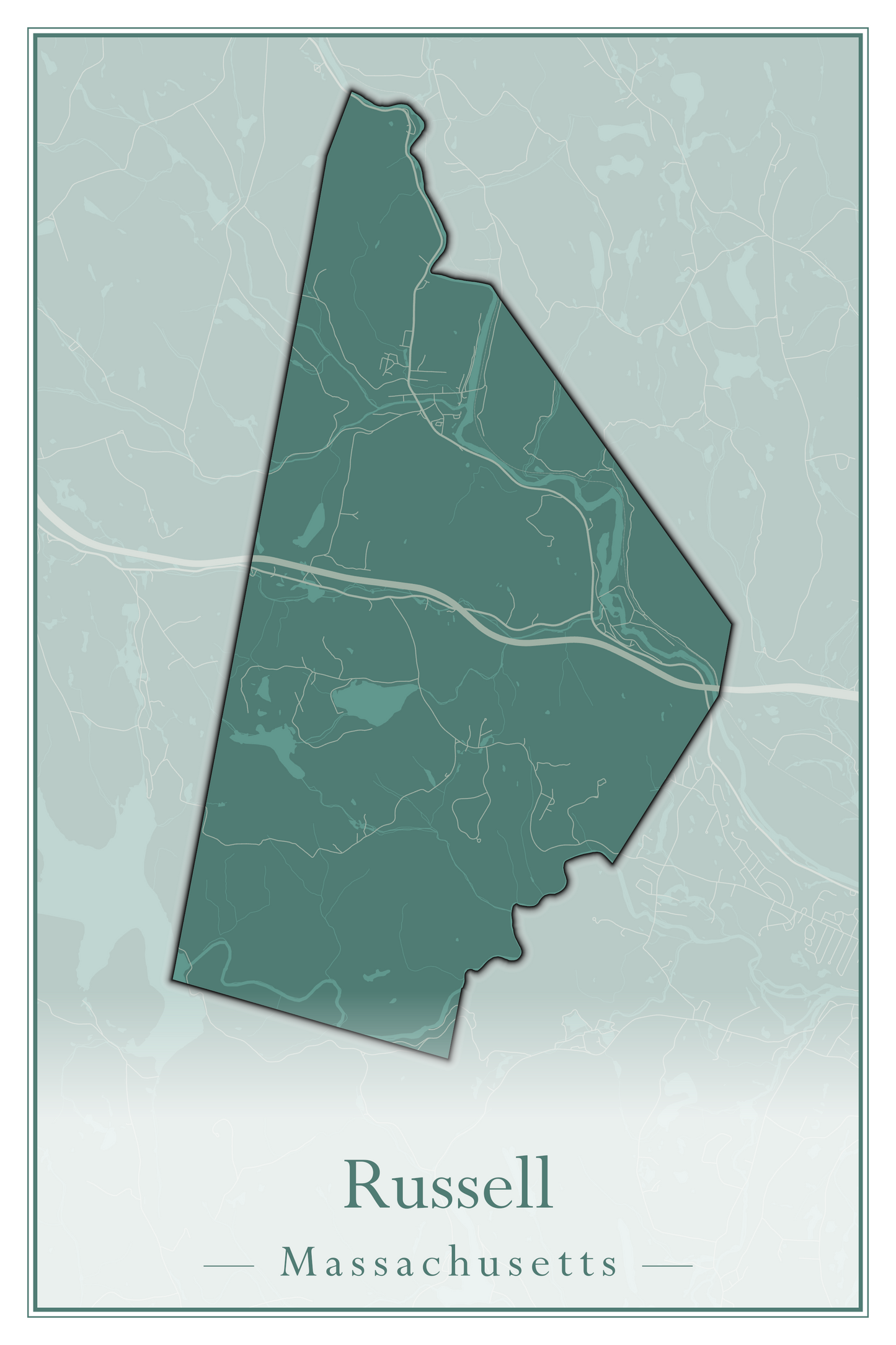 Massachusetts Towns - Street Map (Rowe - Russell)