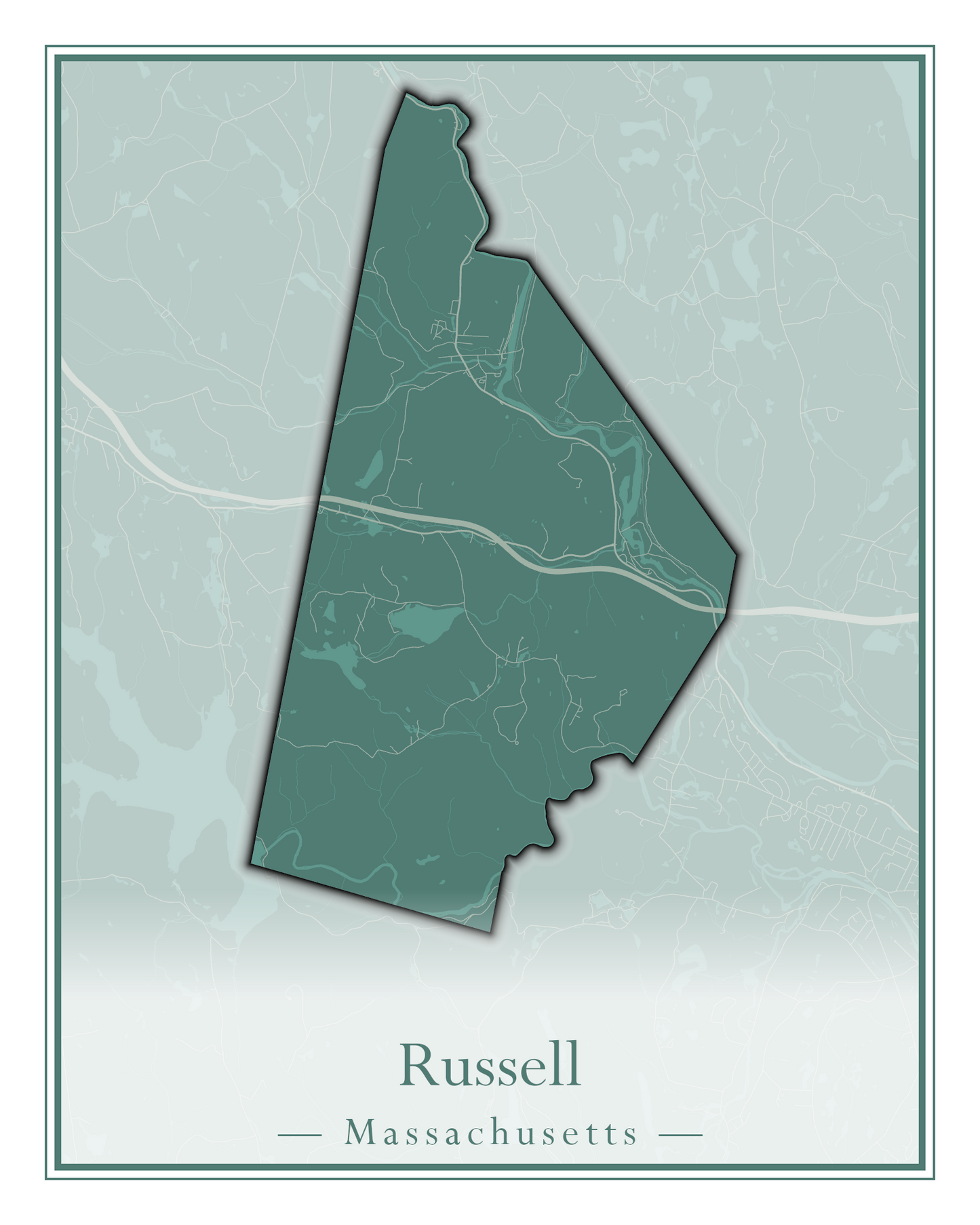 Massachusetts Towns - Street Map (Rowe - Russell)