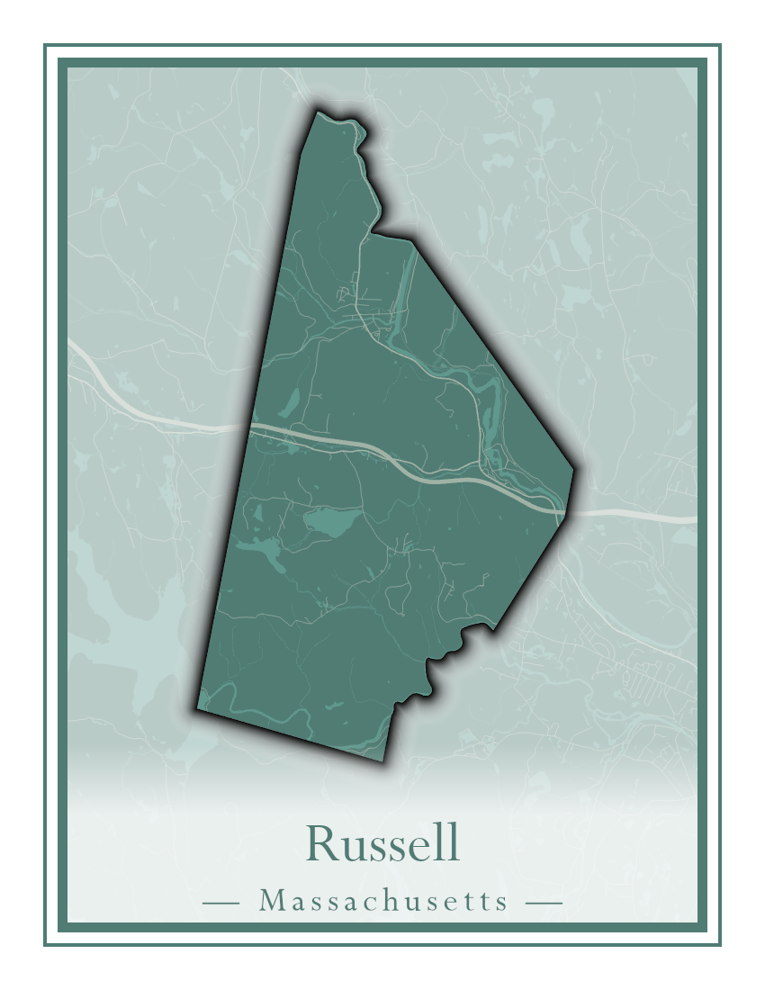 Massachusetts Towns - Street Map (Rowe - Russell)