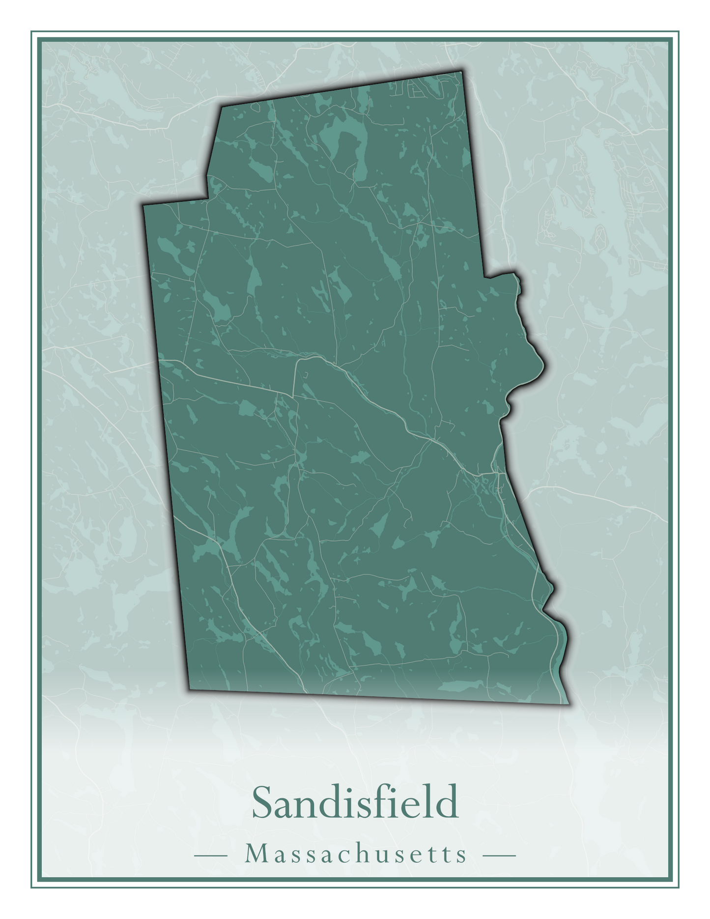 Massachusetts Towns - Street Map (Rutland - Sandisfield)