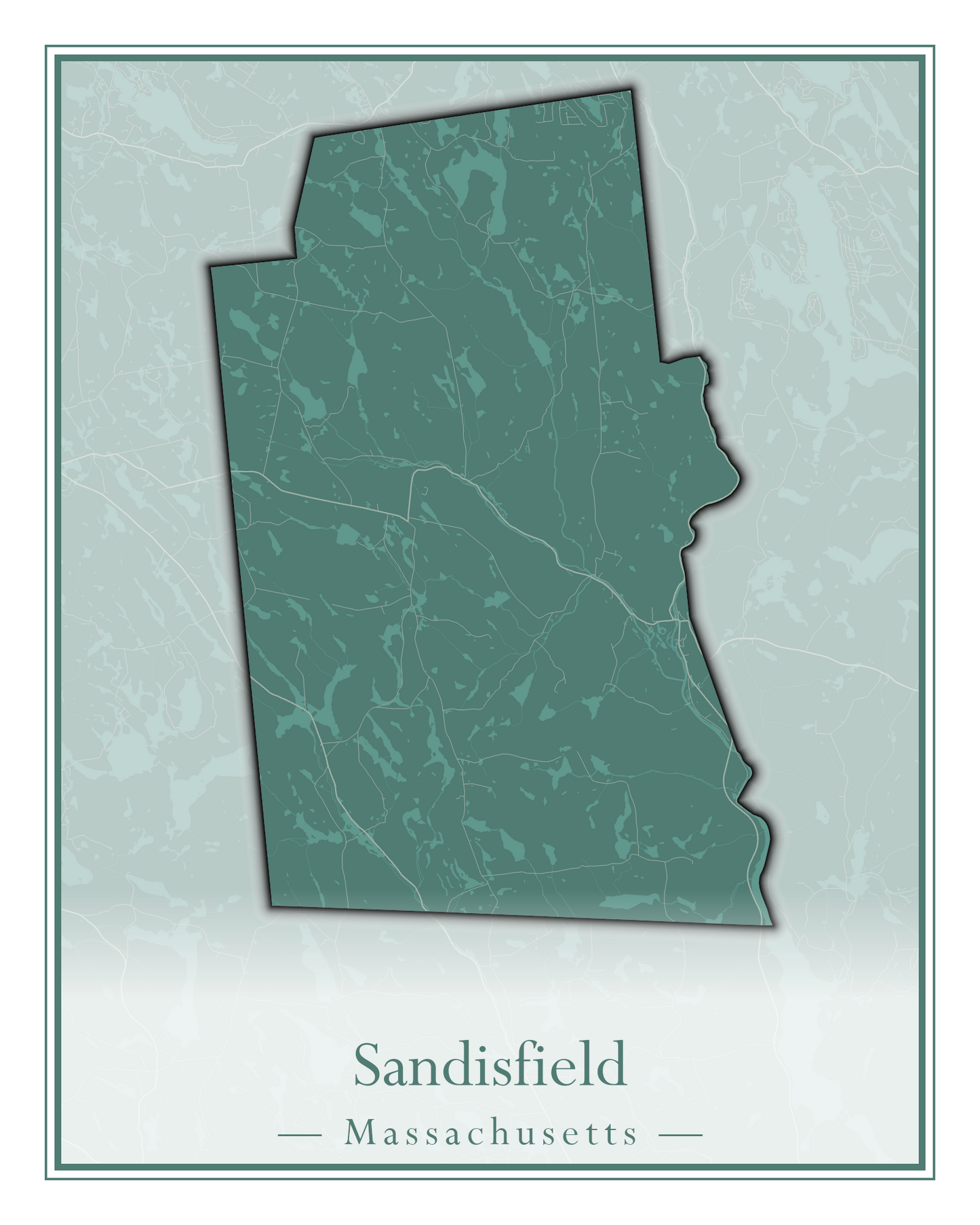 Massachusetts Towns - Street Map (Rutland - Sandisfield)