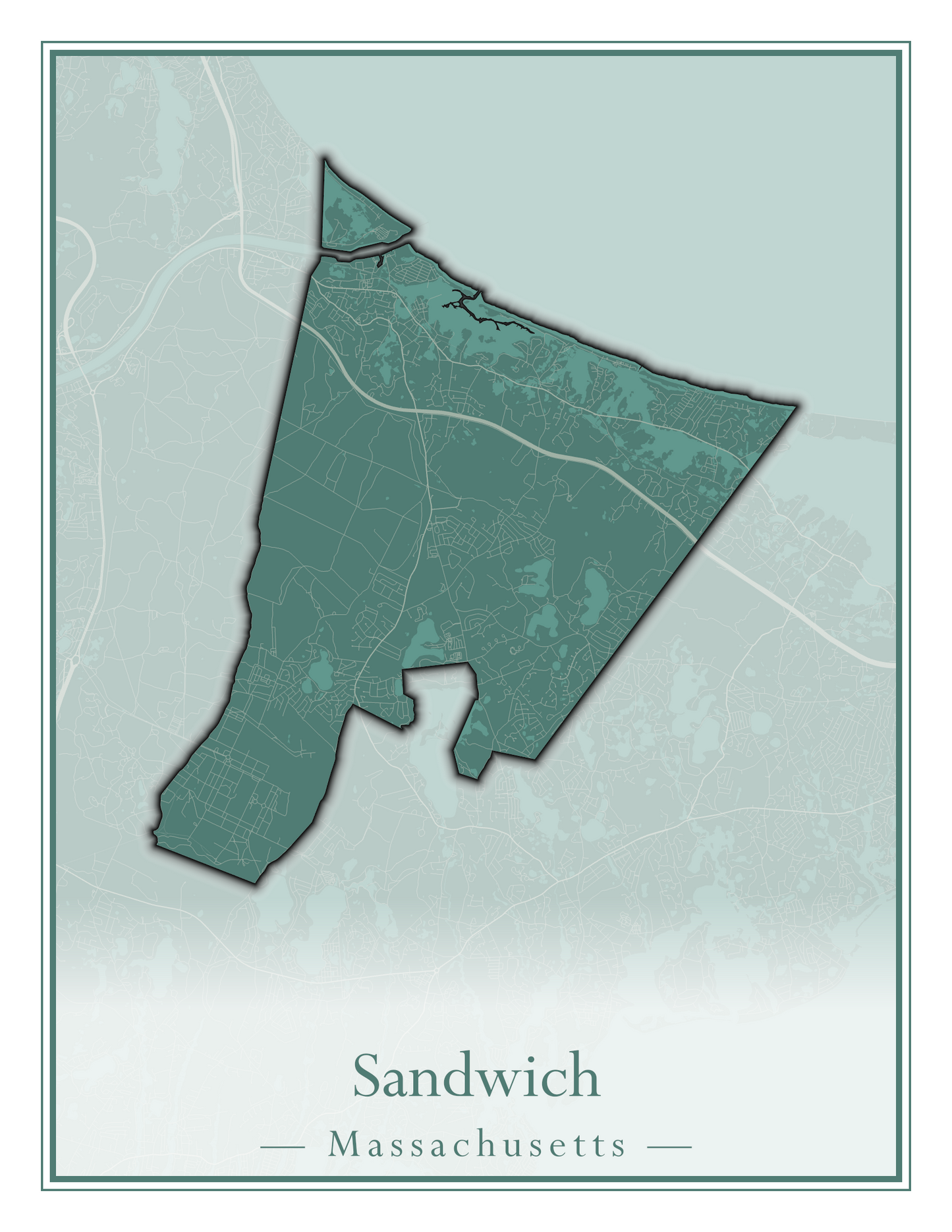 Massachusetts Towns - Street Map (Sandwich - Scituate)