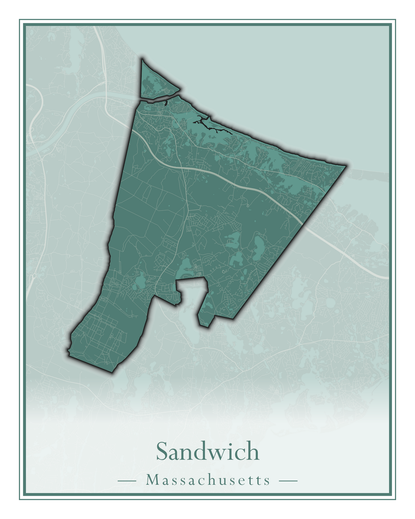 Massachusetts Towns - Street Map (Sandwich - Scituate)