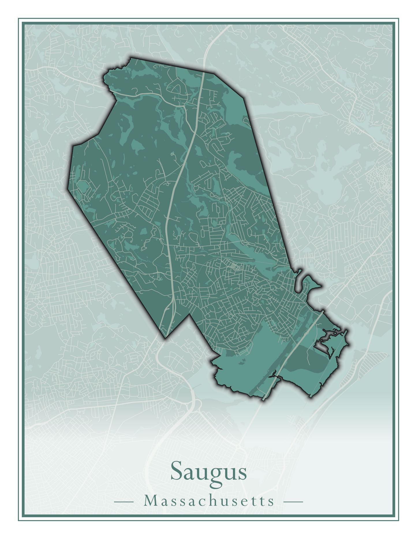 Massachusetts Towns - Street Map (Sandwich - Scituate)