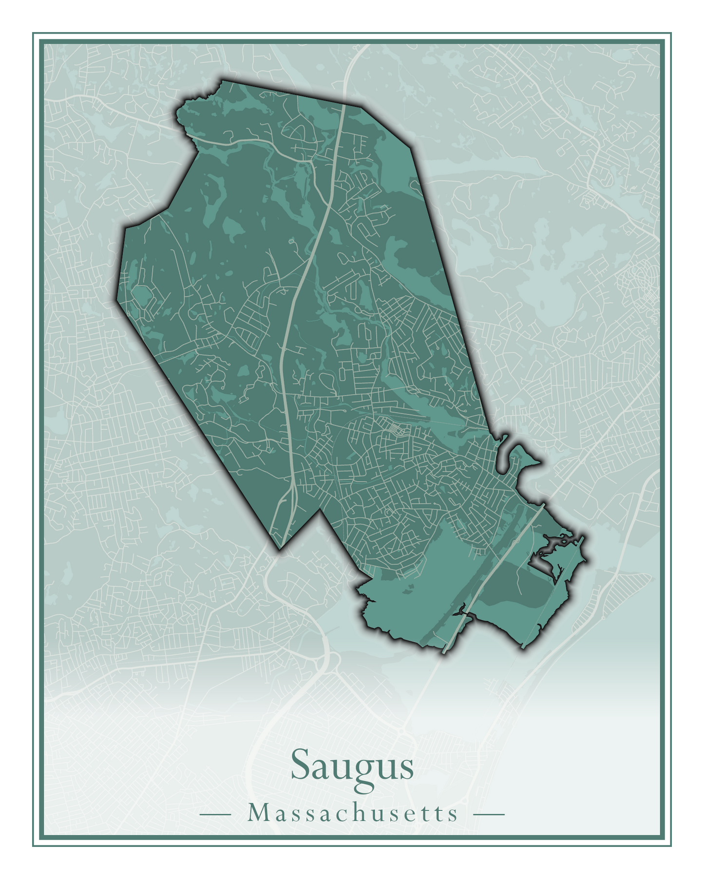 Massachusetts Towns - Street Map (Sandwich - Scituate)