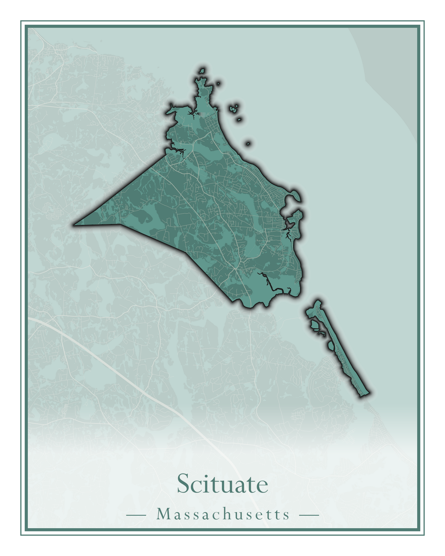 Massachusetts Towns - Street Map (Sandwich - Scituate)