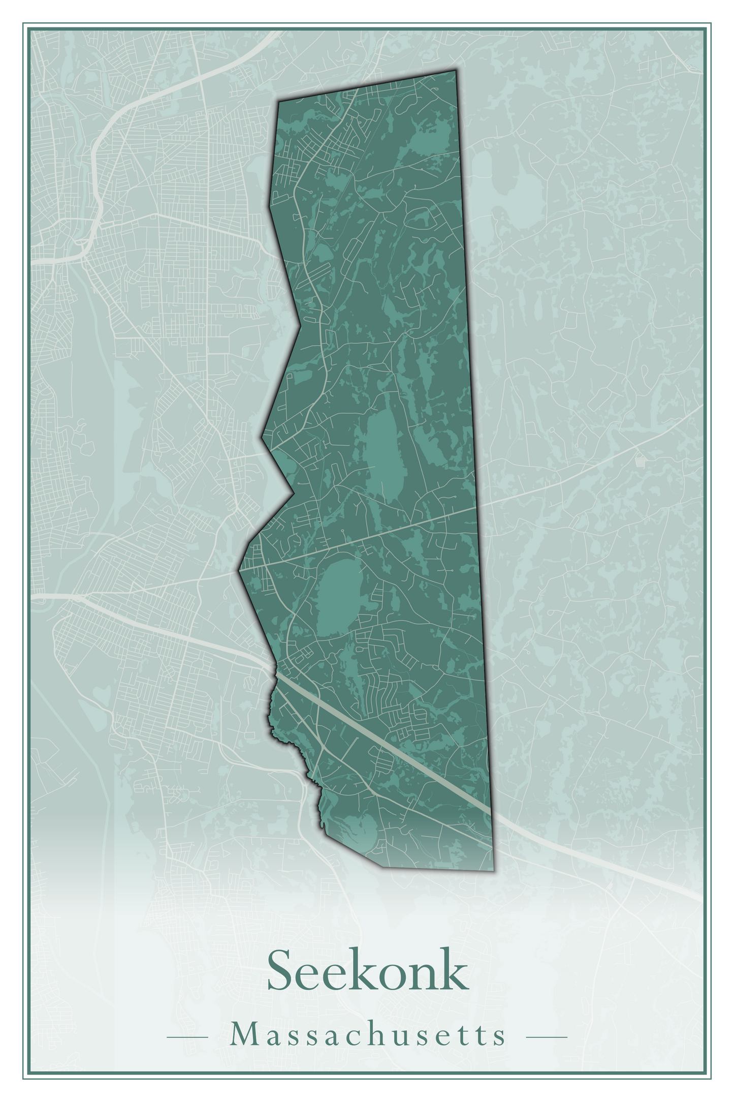 Massachusetts Towns - Street Map (Seekonk - Shelburne)