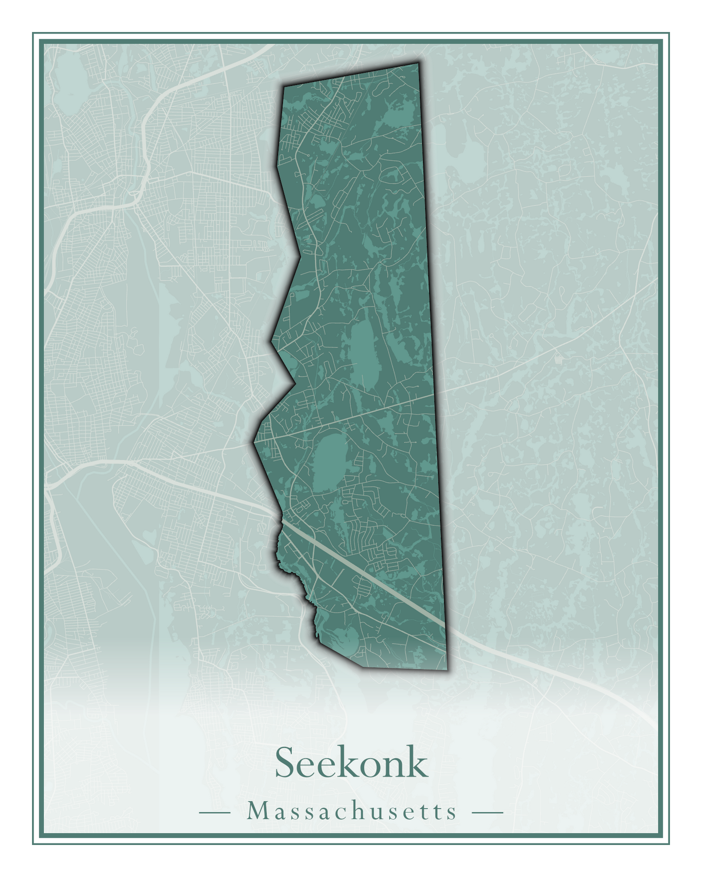 Massachusetts Towns - Street Map (Seekonk - Shelburne)