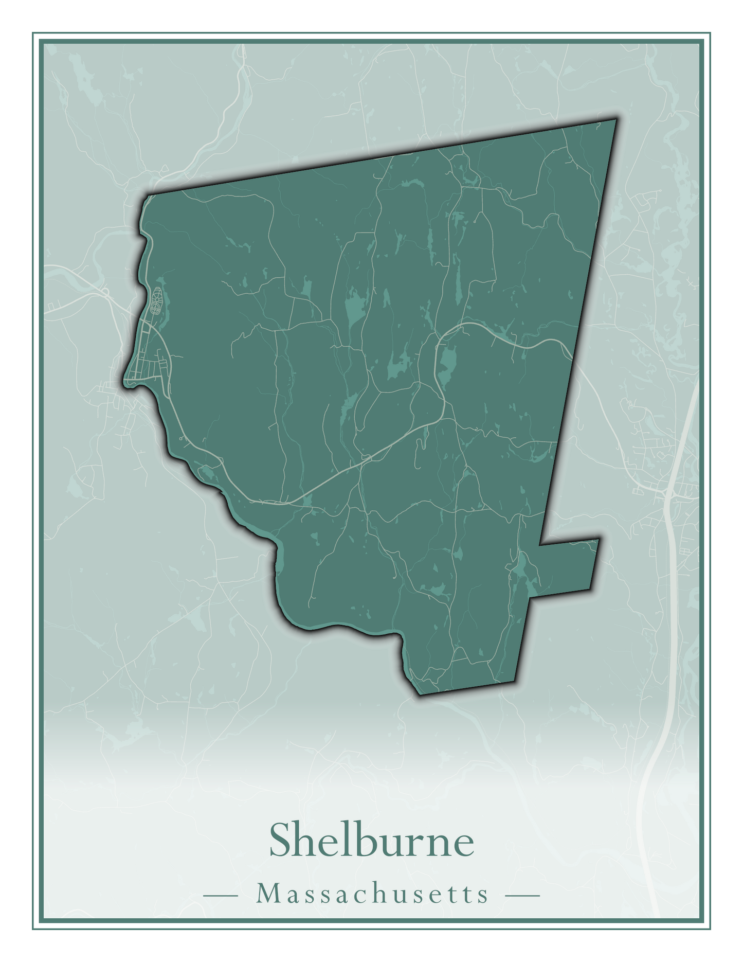 Massachusetts Towns - Street Map (Seekonk - Shelburne)