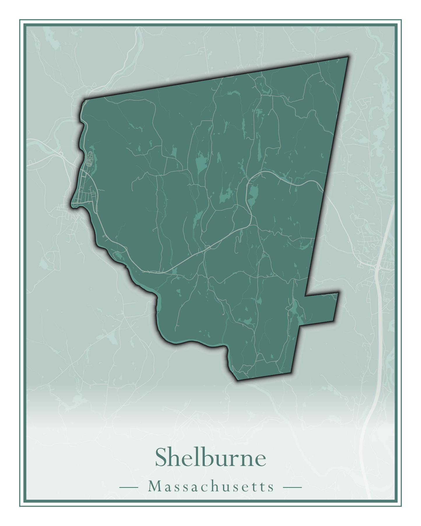 Massachusetts Towns - Street Map (Seekonk - Shelburne)