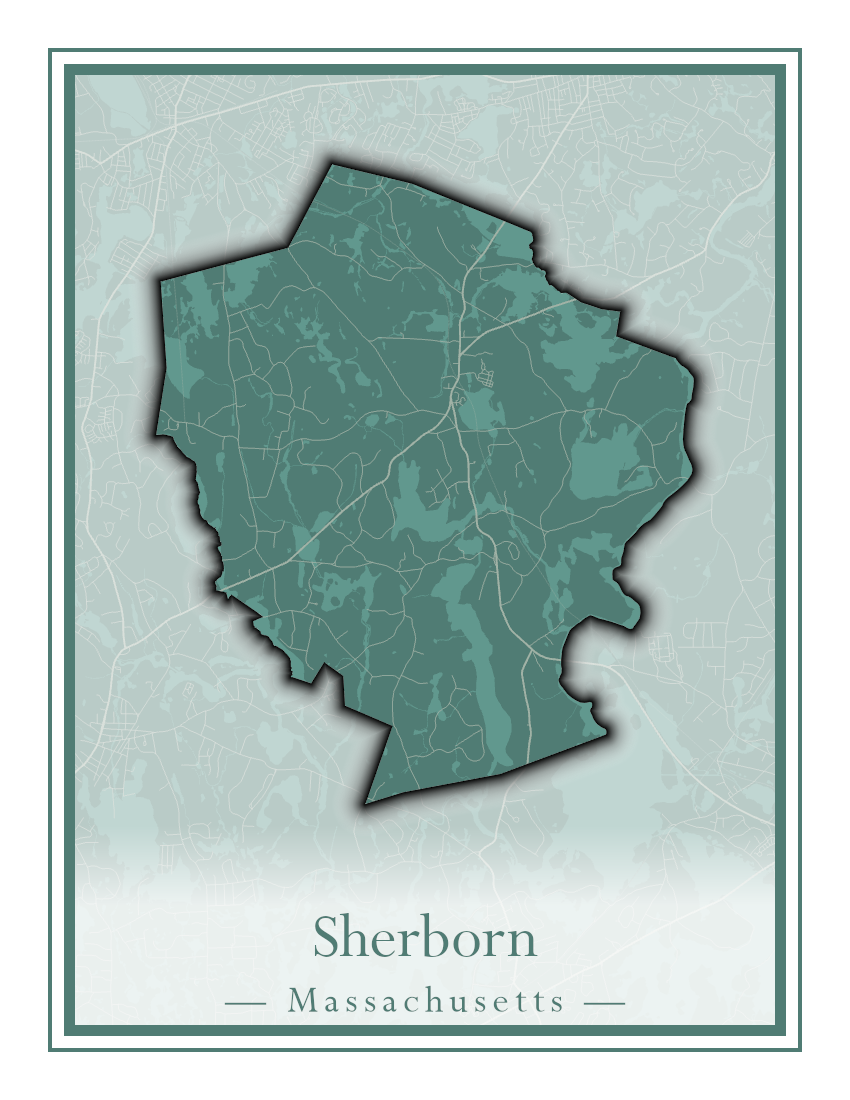 Massachusetts Towns - Street Map (Sherborn - Shutesbury)