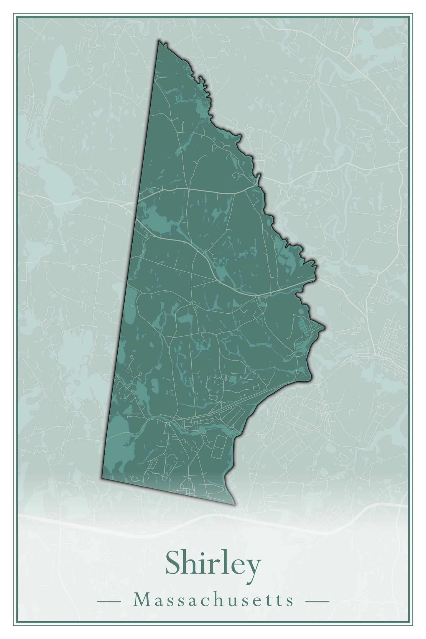 Massachusetts Towns - Street Map (Sherborn - Shutesbury)