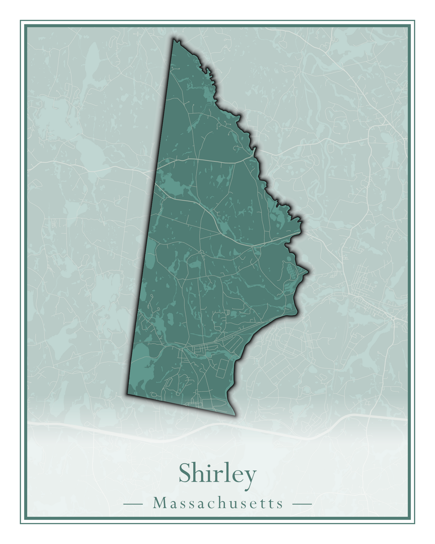 Massachusetts Towns - Street Map (Sherborn - Shutesbury)