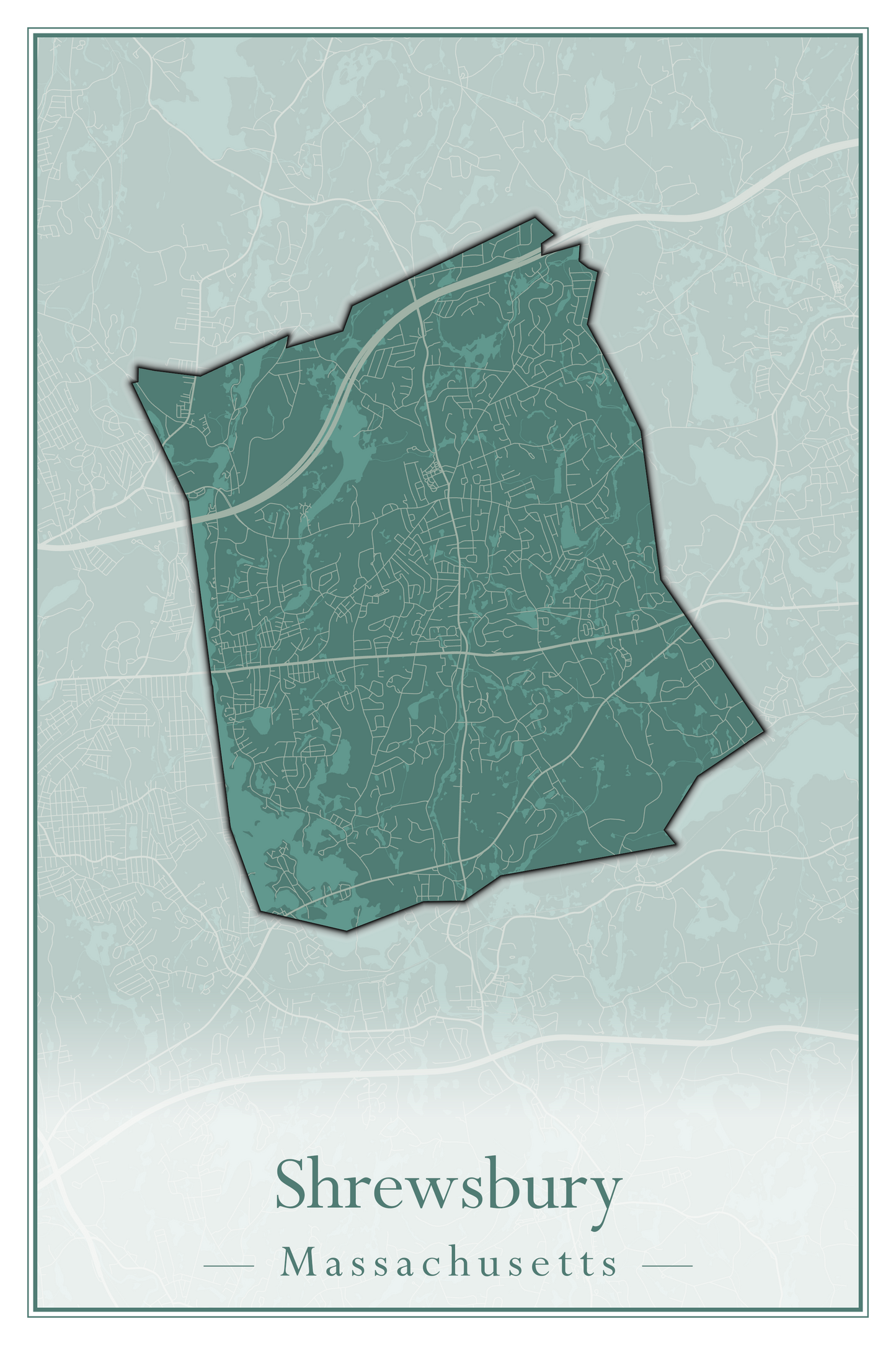 Massachusetts Towns - Street Map (Sherborn - Shutesbury)