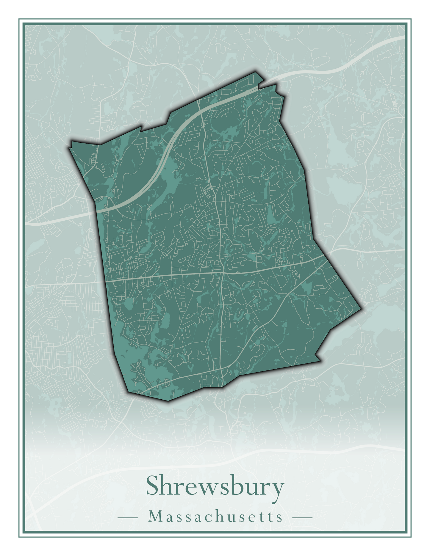 Massachusetts Towns - Street Map (Sherborn - Shutesbury)