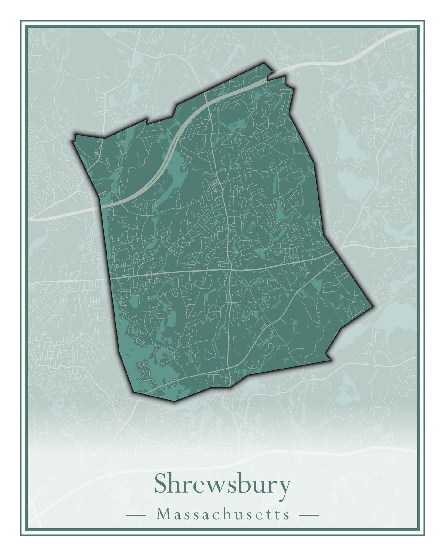 Massachusetts Towns - Street Map (Sherborn - Shutesbury)