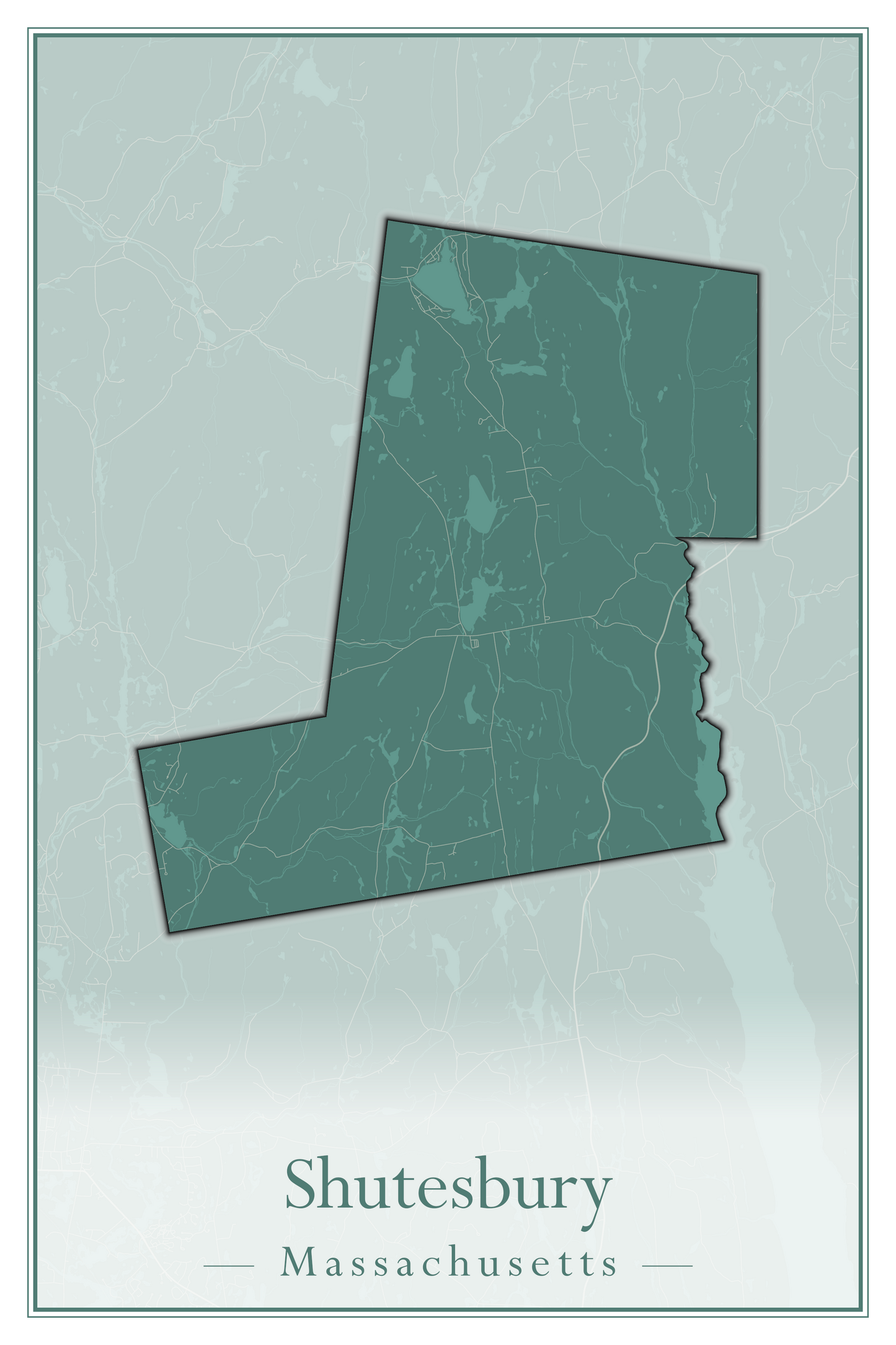 Massachusetts Towns - Street Map (Sherborn - Shutesbury)