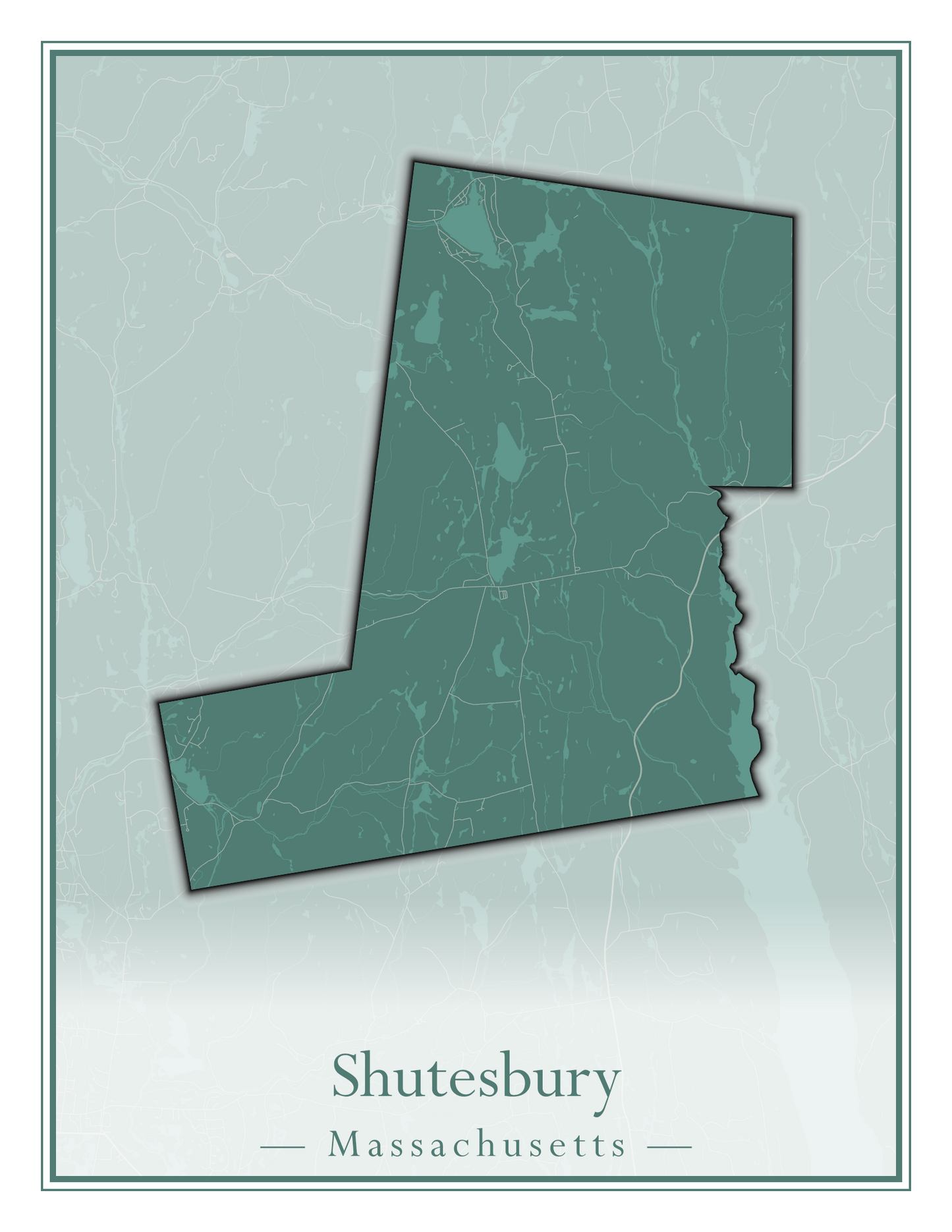 Massachusetts Towns - Street Map (Sherborn - Shutesbury)