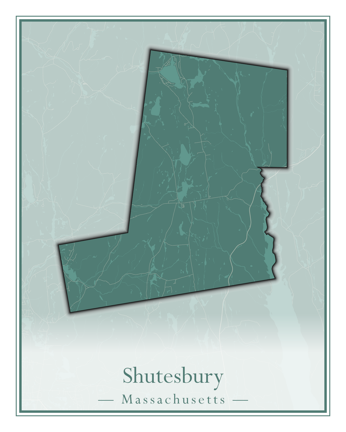 Massachusetts Towns - Street Map (Sherborn - Shutesbury)