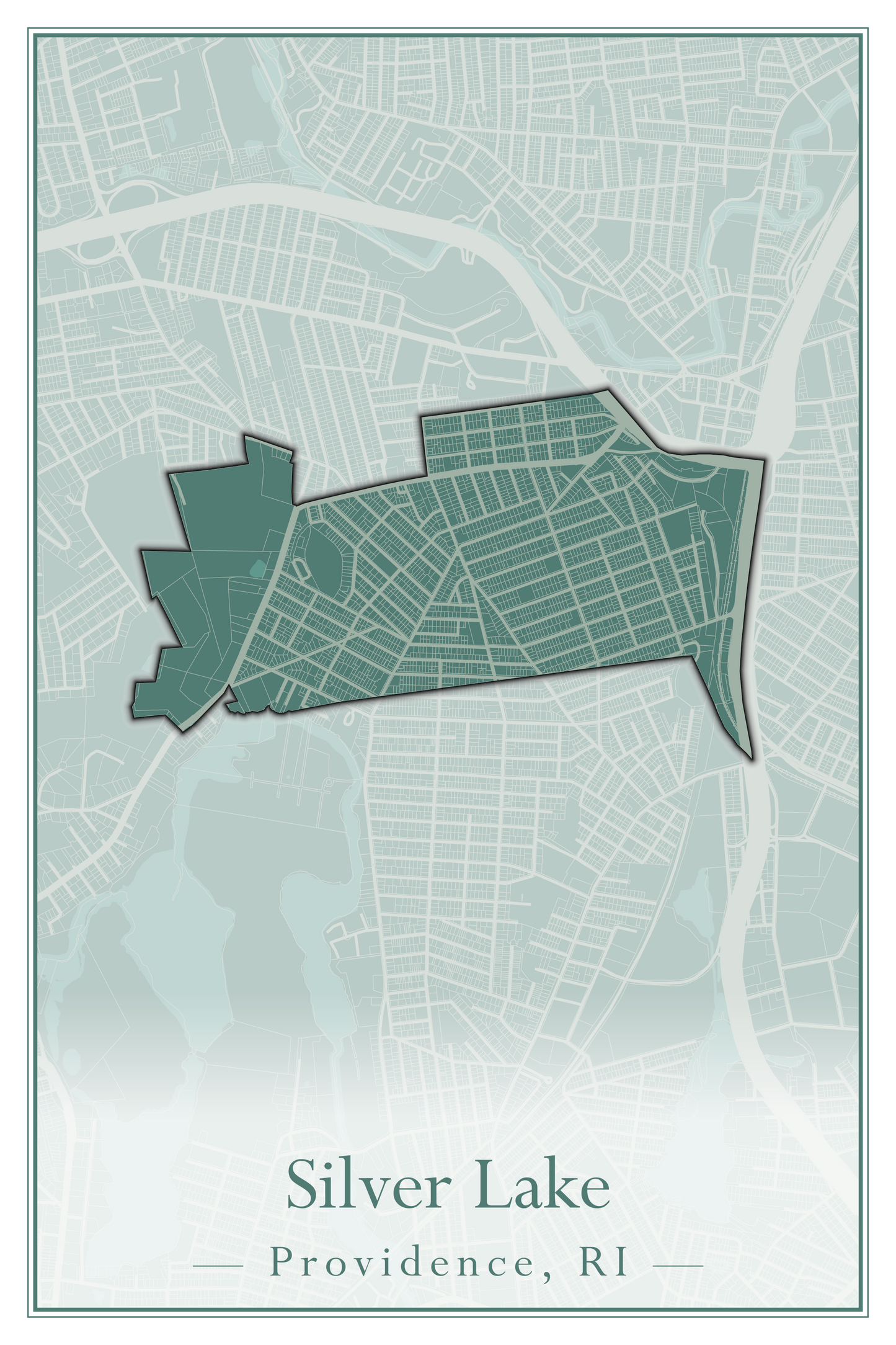 Providence Neighborhoods - Street Map (Silver Lake - Upper South Providence)