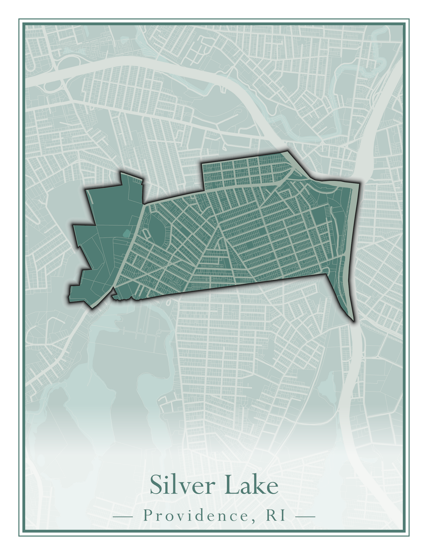 Providence Neighborhoods - Street Map (Silver Lake - Upper South Providence)