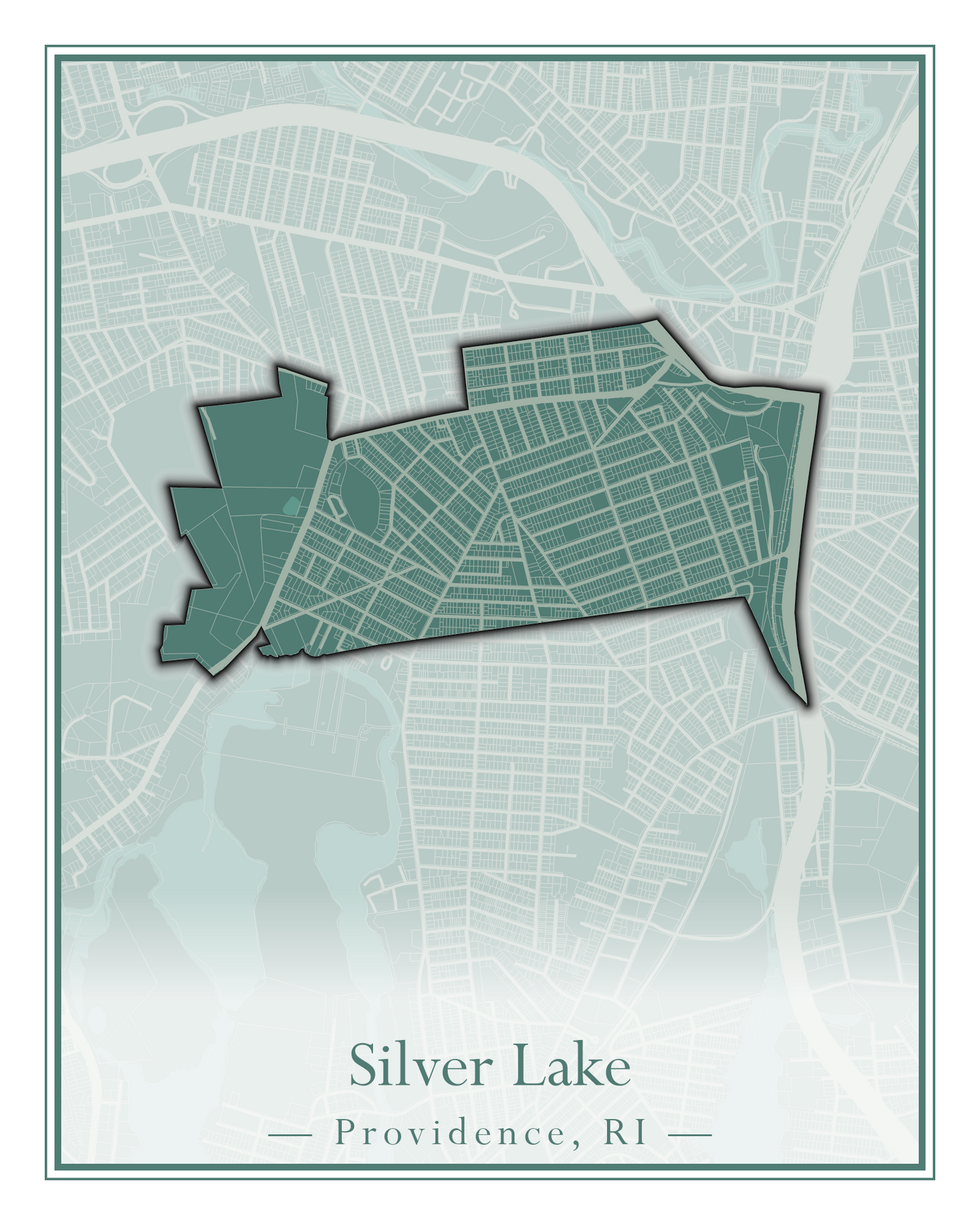 Providence Neighborhoods - Street Map (Silver Lake - Upper South Providence)