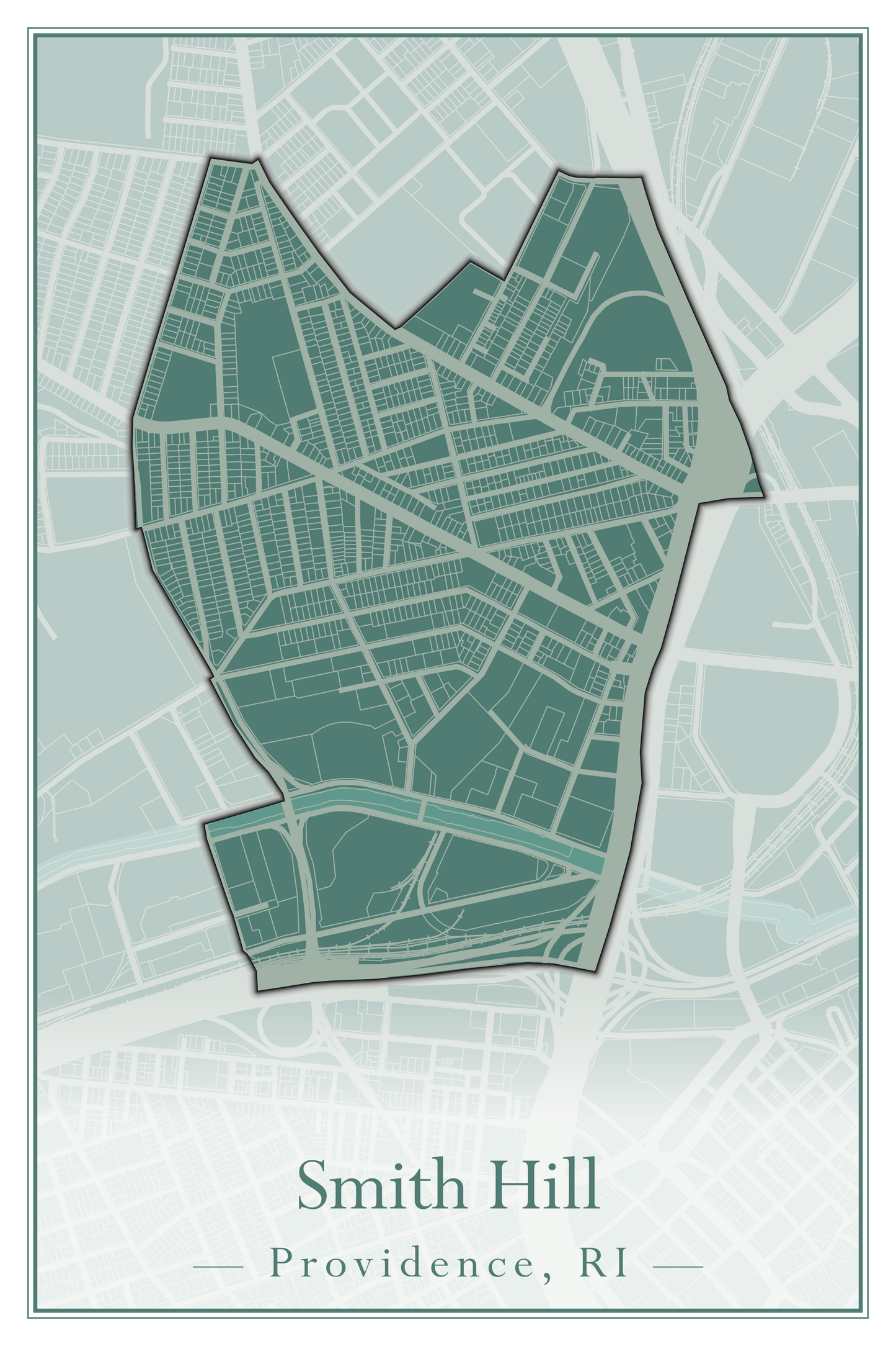 Providence Neighborhoods - Street Map (Silver Lake - Upper South Providence)