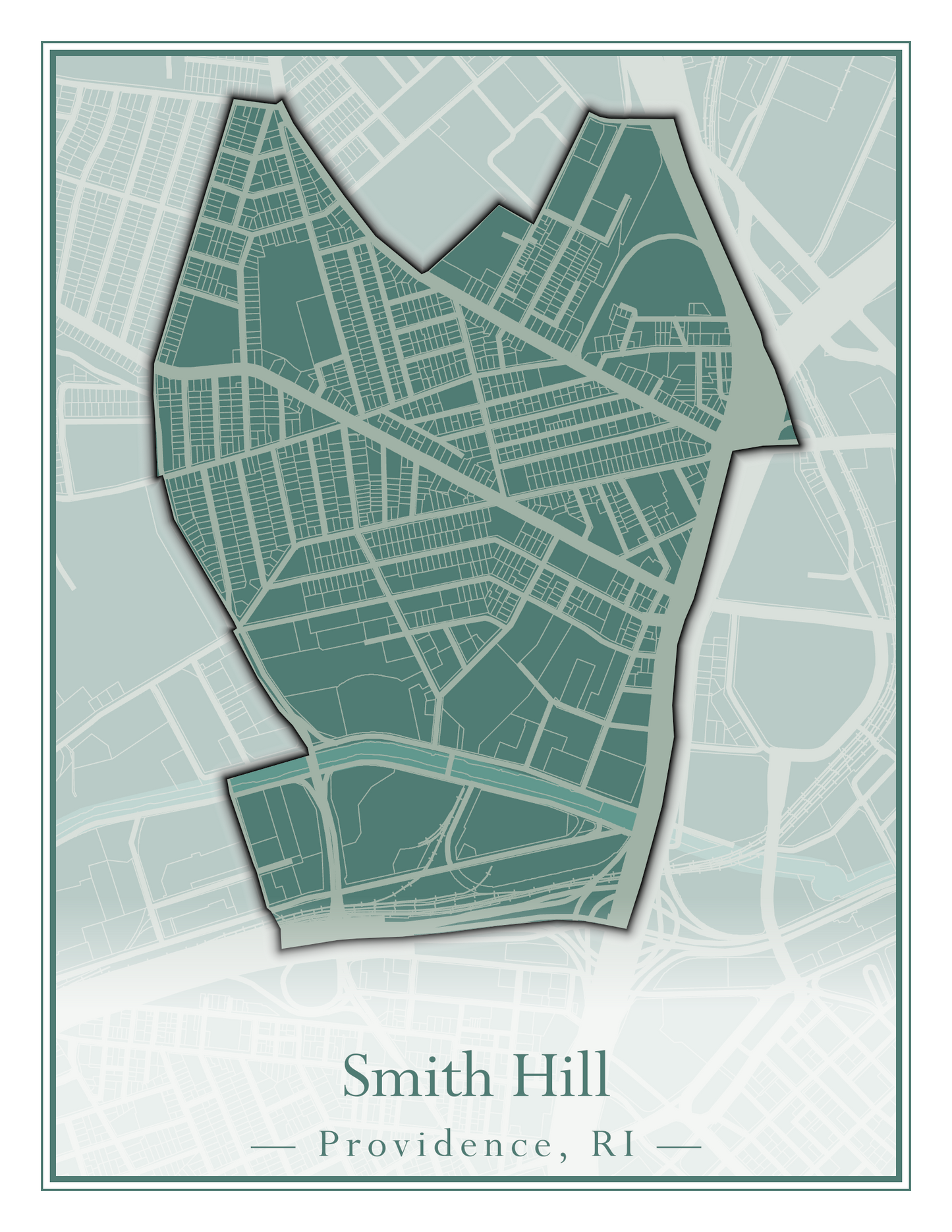 Providence Neighborhoods - Street Map (Silver Lake - Upper South Providence)