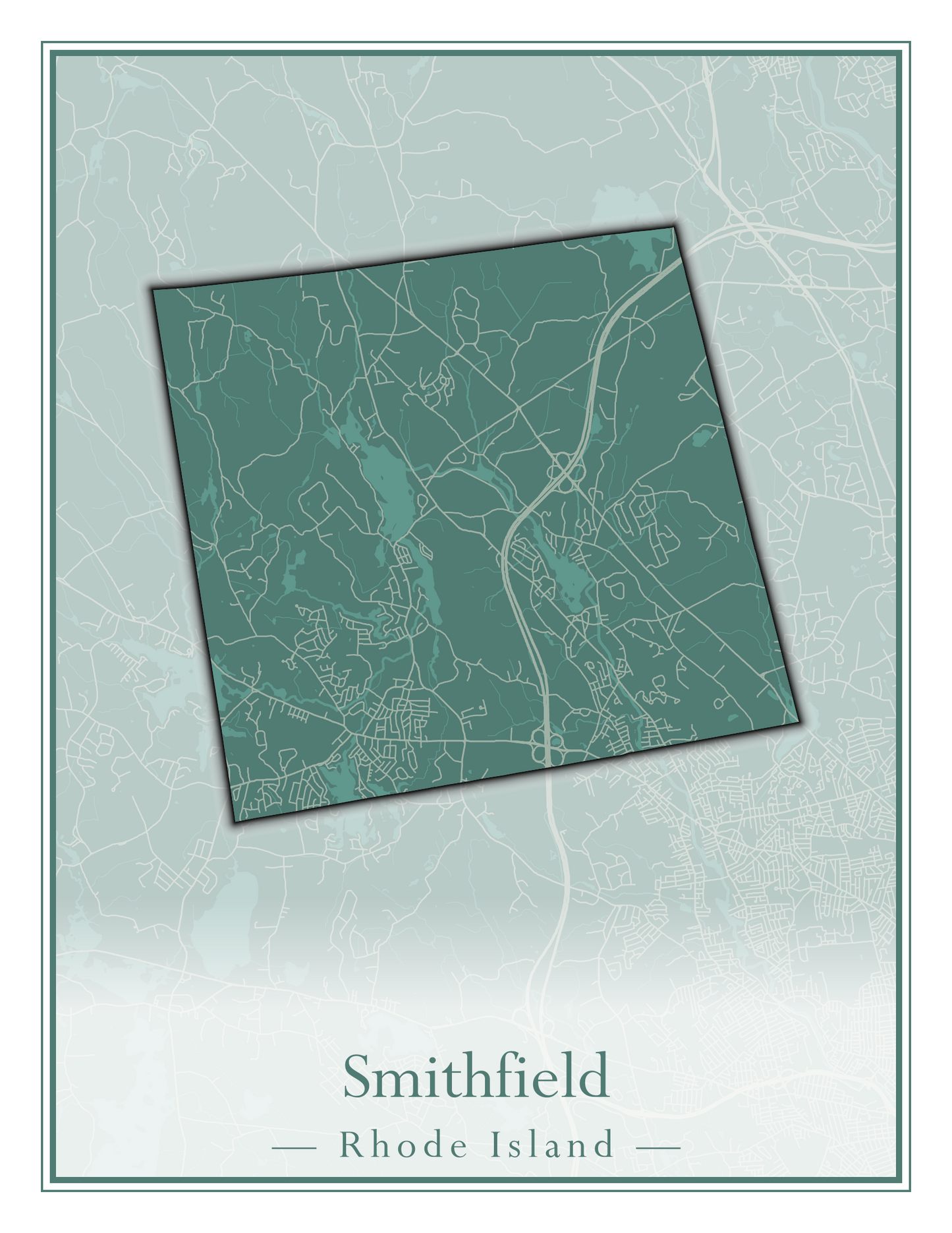 Rhode Island Towns - Street Map (Richmond - South Kingstown)