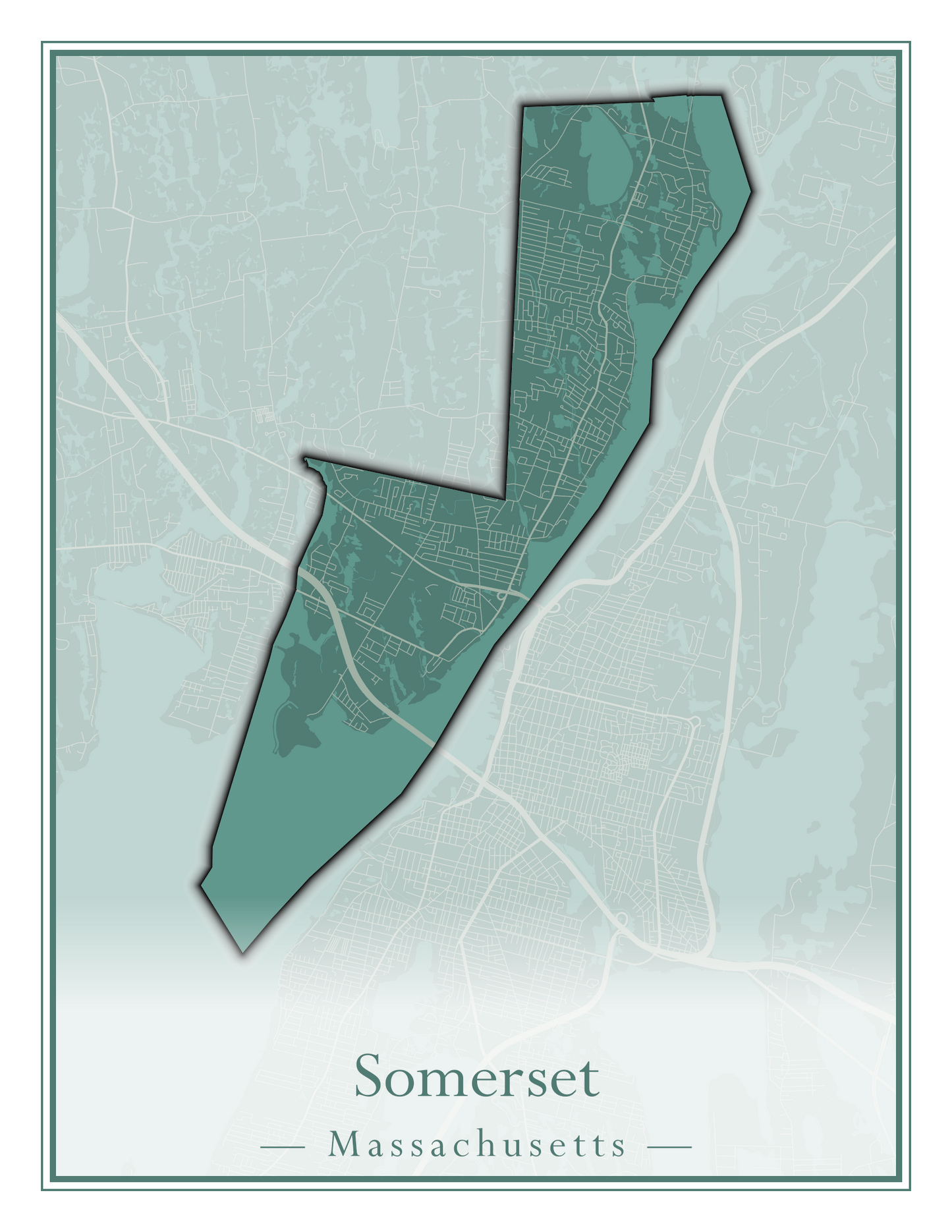 Massachusetts Towns - Street Map (Somerset - Southampton)