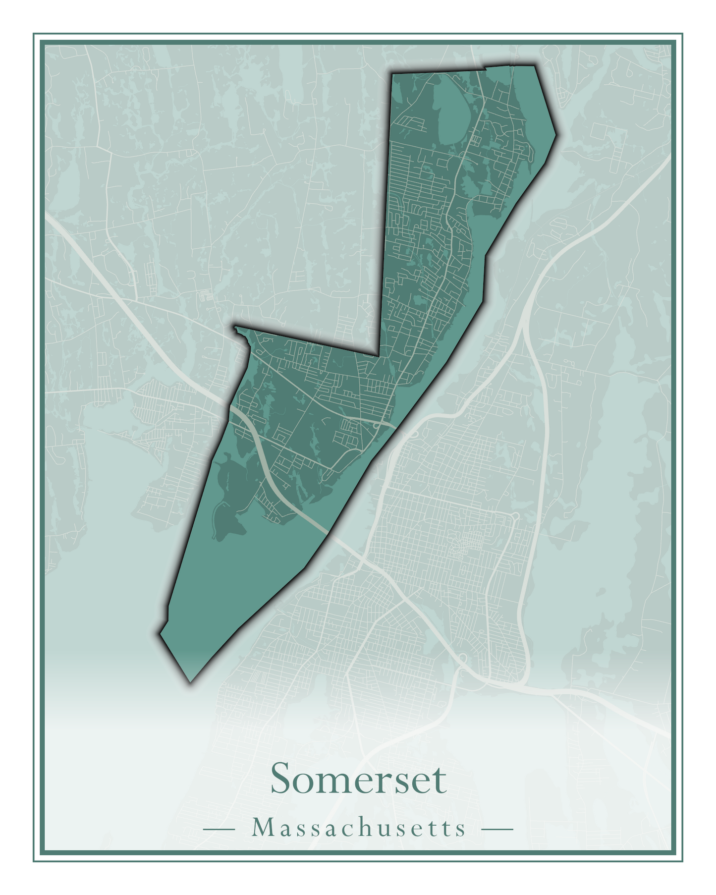 Massachusetts Towns - Street Map (Somerset - Southampton)