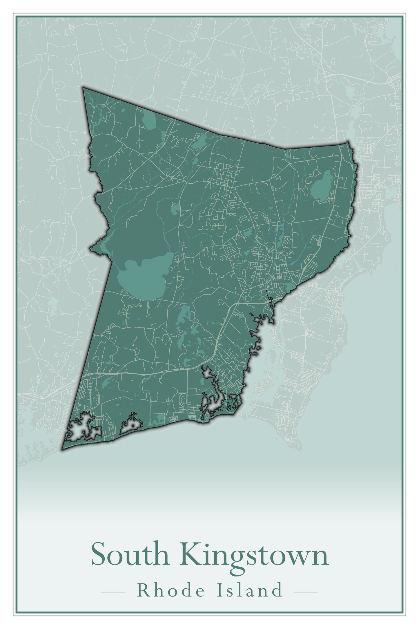 Rhode Island Towns - Street Map (Richmond - South Kingstown)