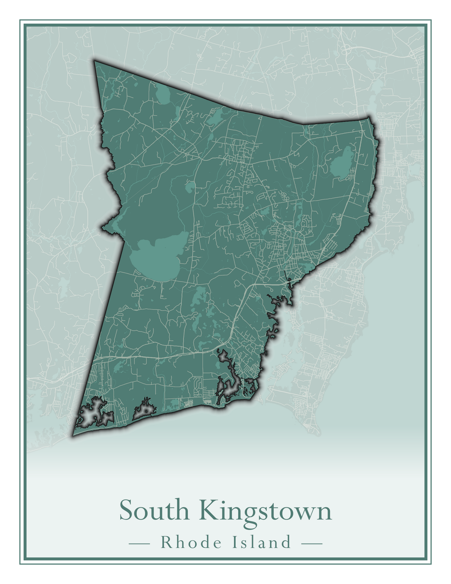 Rhode Island Towns - Street Map (Richmond - South Kingstown)