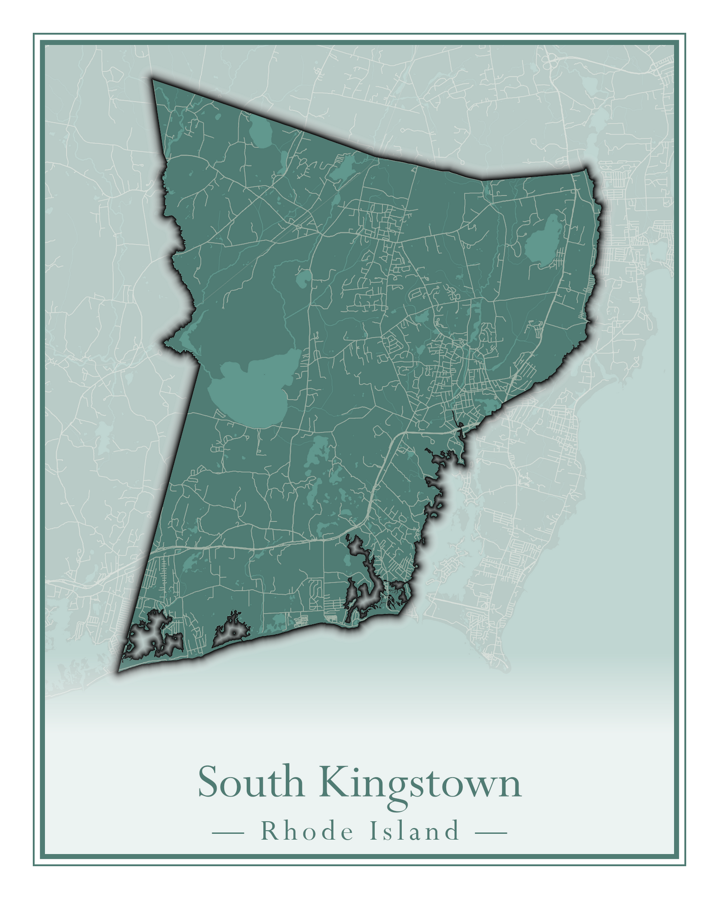 Rhode Island Towns - Street Map (Richmond - South Kingstown)