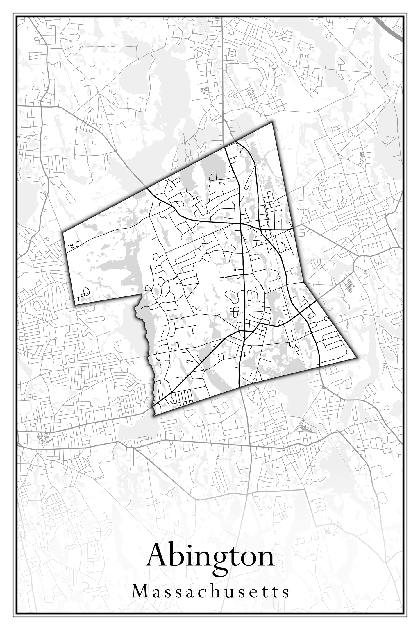 Massachusetts Towns - Street Map (Abington - Adams)