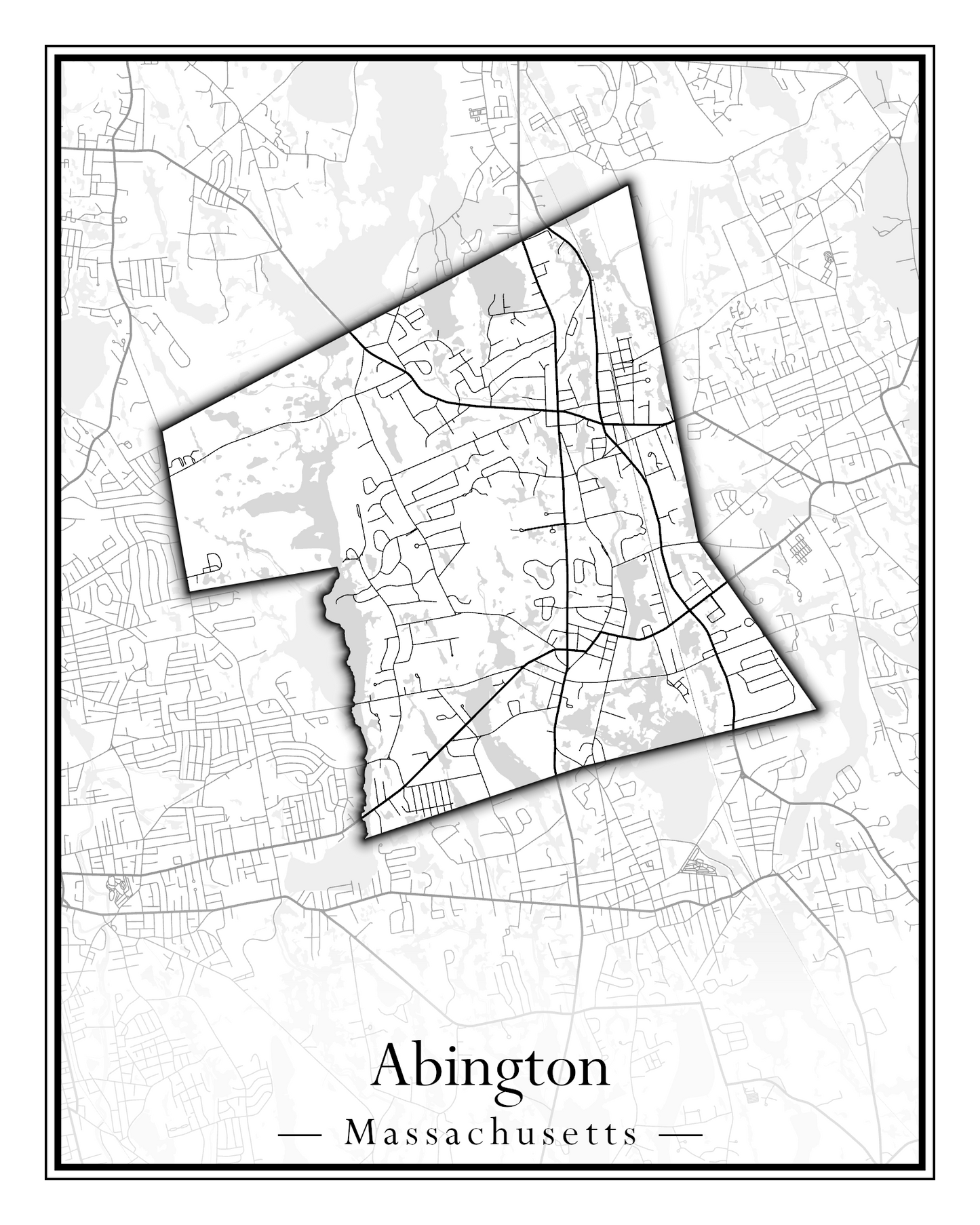 Massachusetts Towns - Street Map (Abington - Adams)