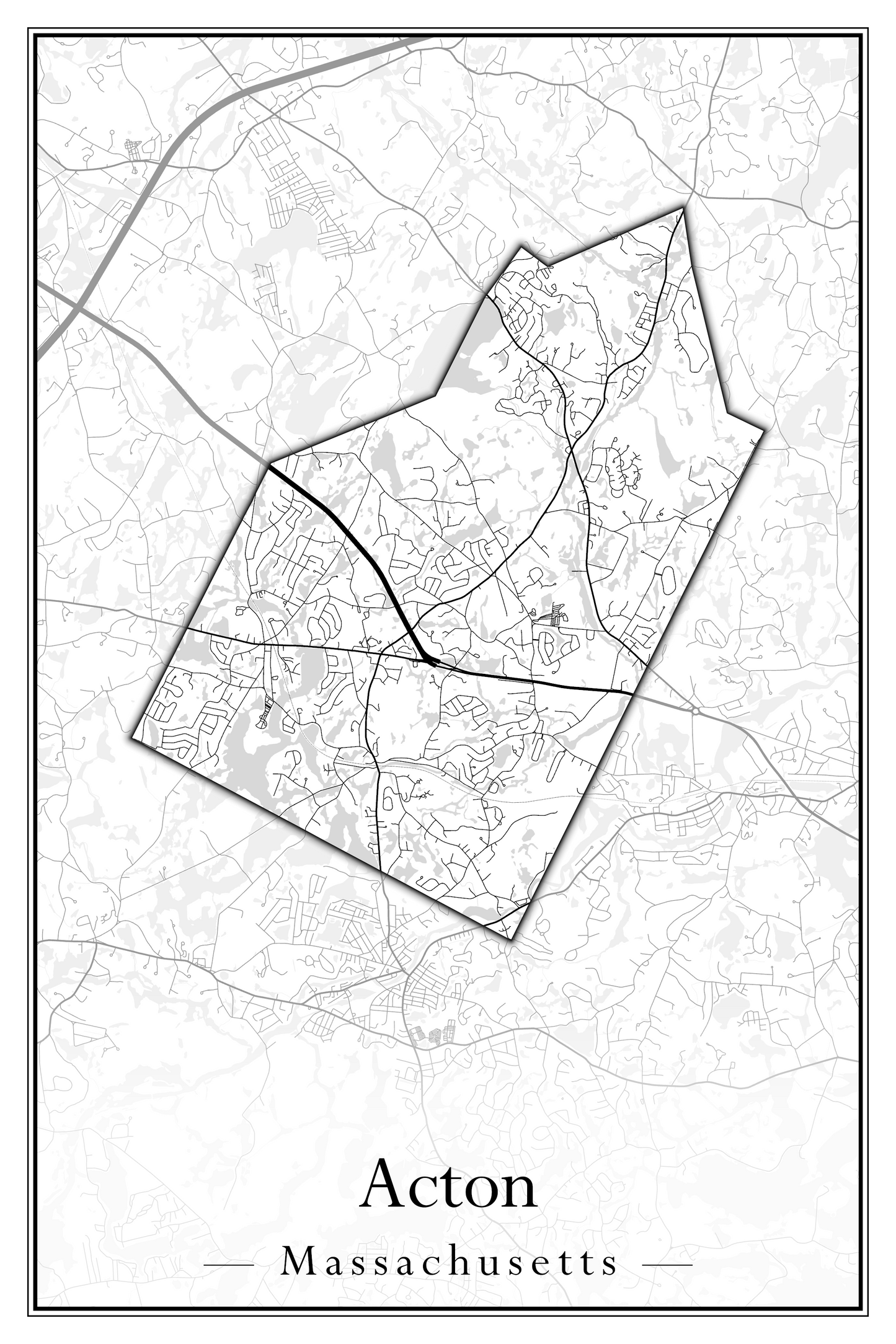 Massachusetts Towns - Street Map (Abington - Adams)