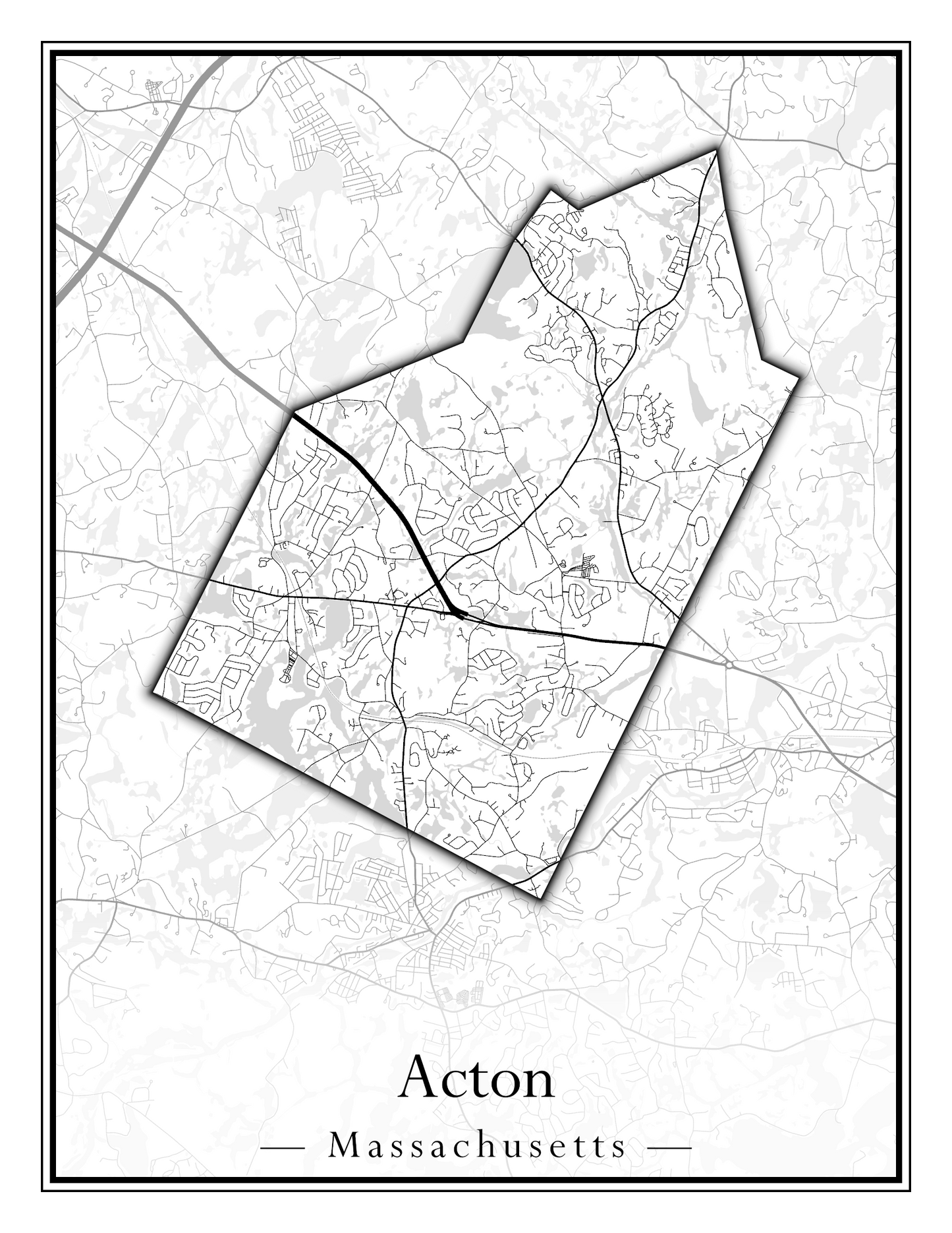 Massachusetts Towns - Street Map (Abington - Adams)