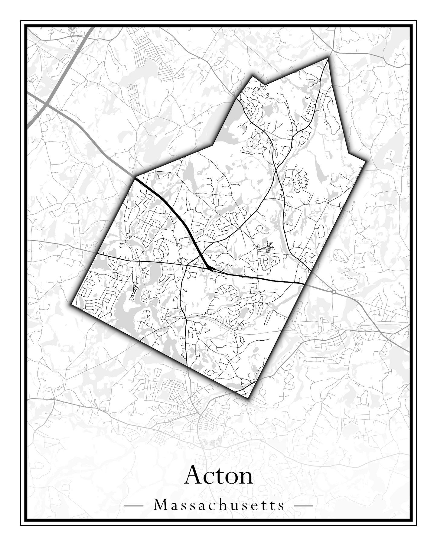 Massachusetts Towns - Street Map (Abington - Adams)