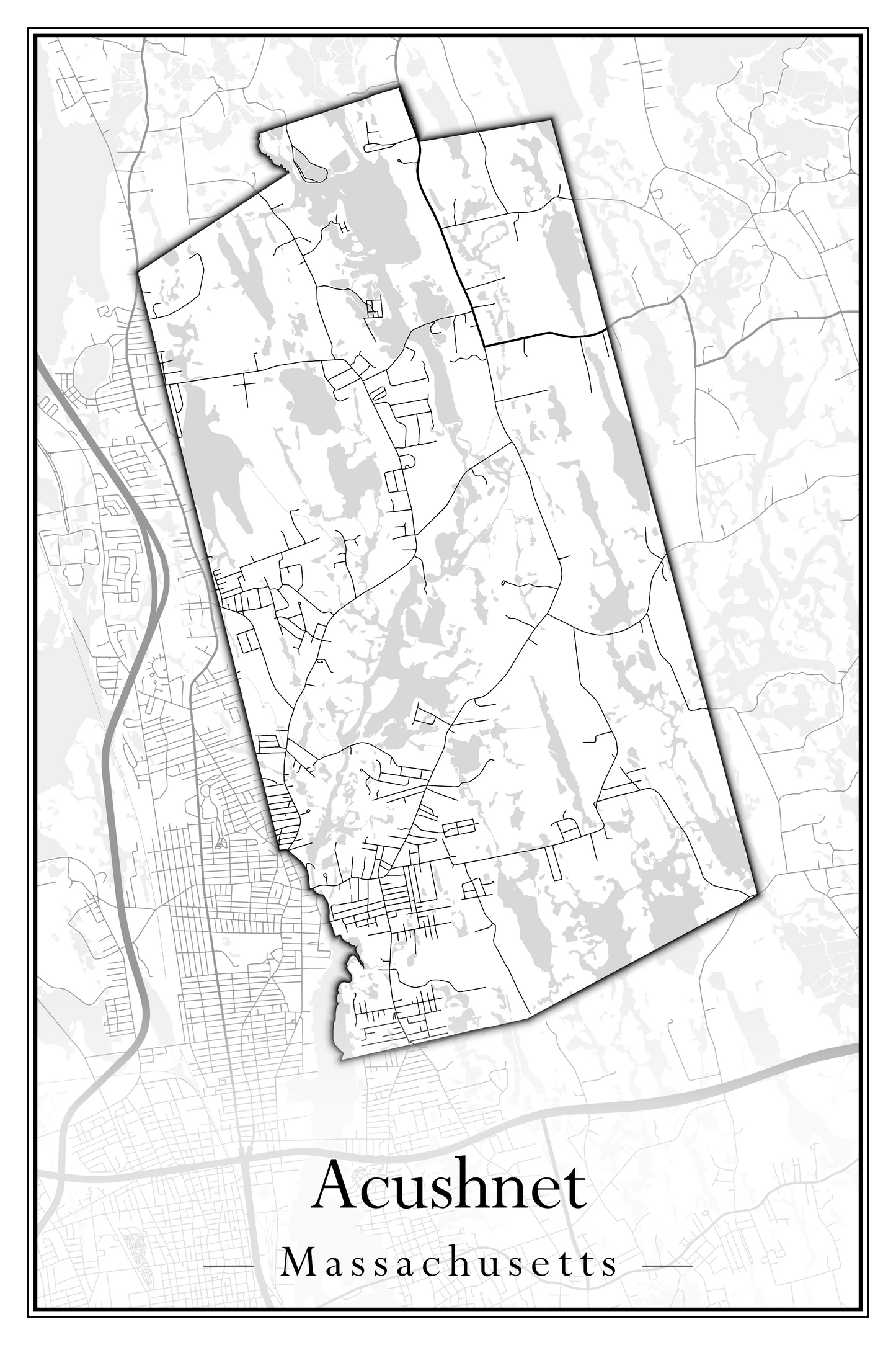 Massachusetts Towns - Street Map (Abington - Adams)