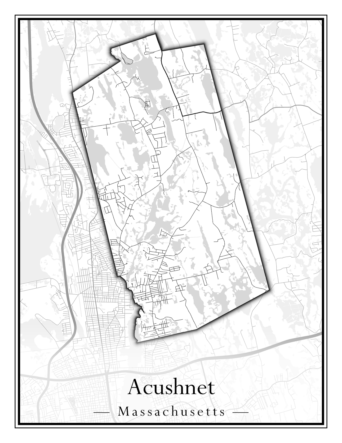 Massachusetts Towns - Street Map (Abington - Adams)