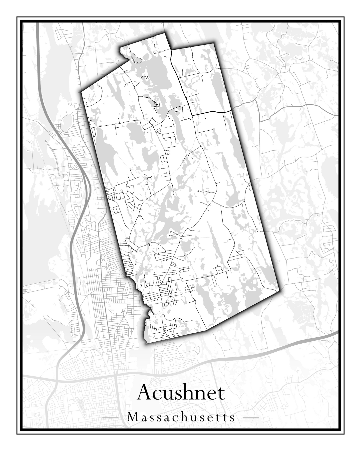 Massachusetts Towns - Street Map (Abington - Adams)